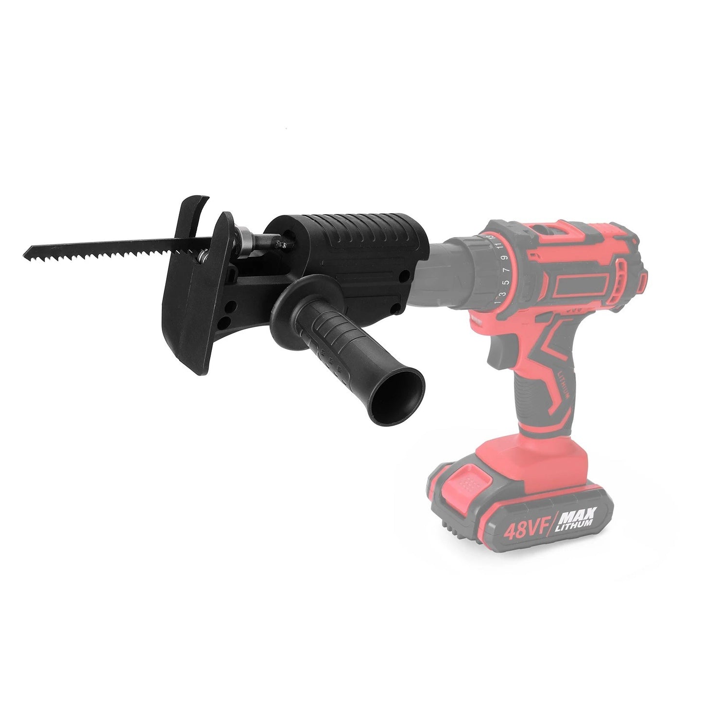 Electric Reciprocating Saw Portable Multi-functional Electric Drill Chainsaw Reciprocating Saw with 3Pcs Saw Blades Woodworking Tools - Black