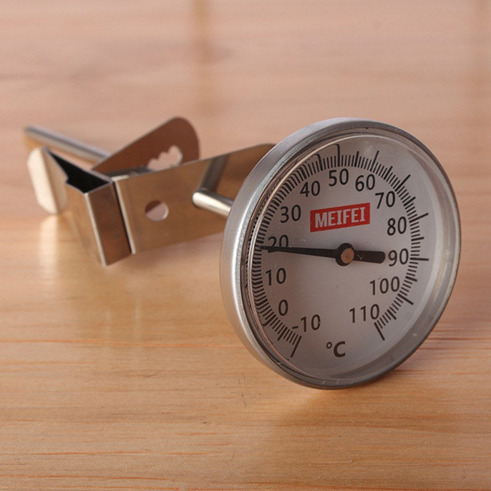 Coffee Thermometer Quick-display Analog Dial Thermometer -10~100 Degrees Celsius Temperature Gauge Dial SS Probe Instant Read