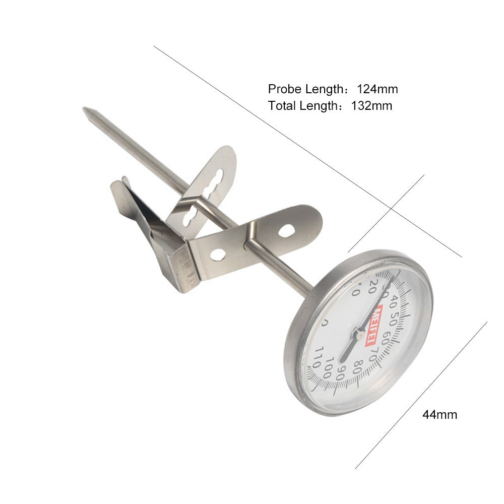 Coffee Thermometer Quick-display Analog Dial Thermometer -10~100 Degrees Celsius Temperature Gauge Dial SS Probe Instant Read