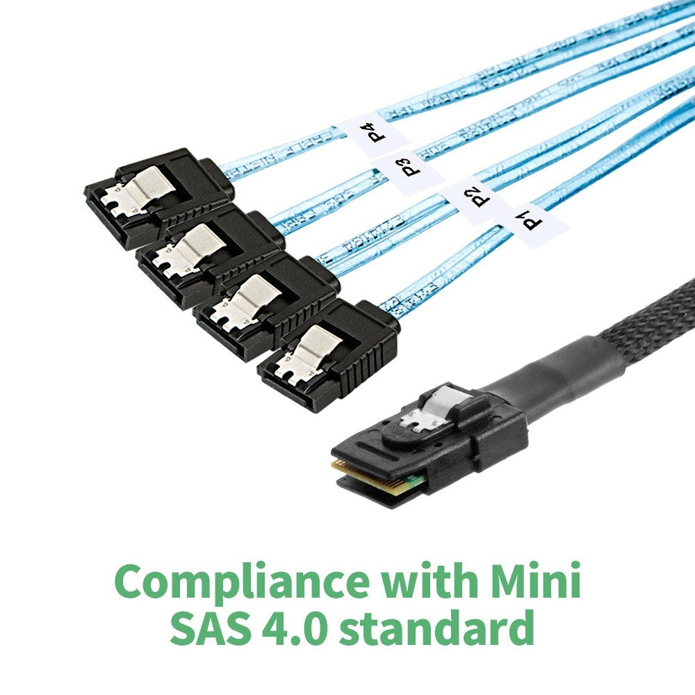 Mini SAS SFF-8087 to 4 SATA Hard Disk Cable Server Data Multiple Ports Cable - 1M