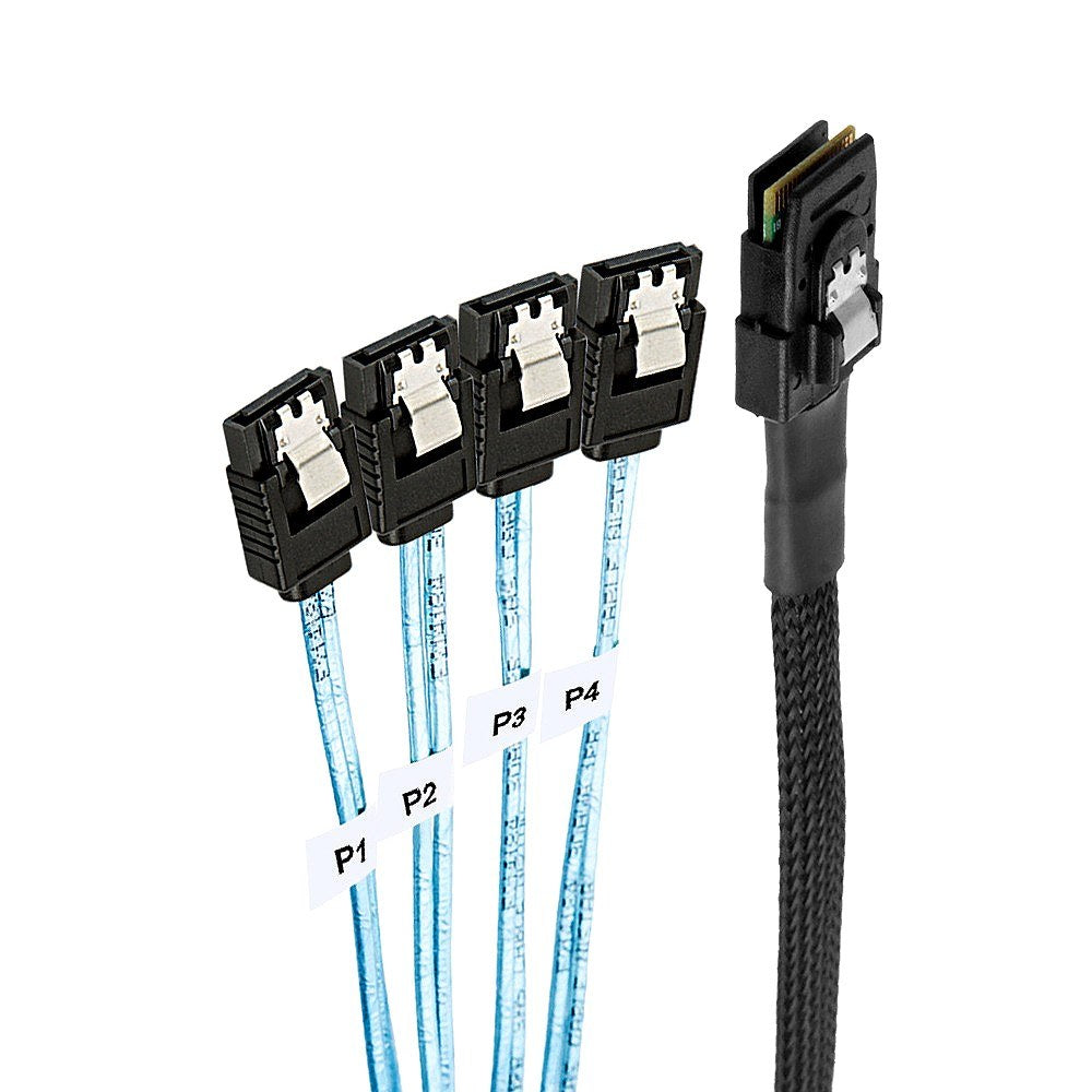 Mini SAS SFF-8087 to 4 SATA Hard Disk Cable Server Data Multiple Ports Cable - 1M