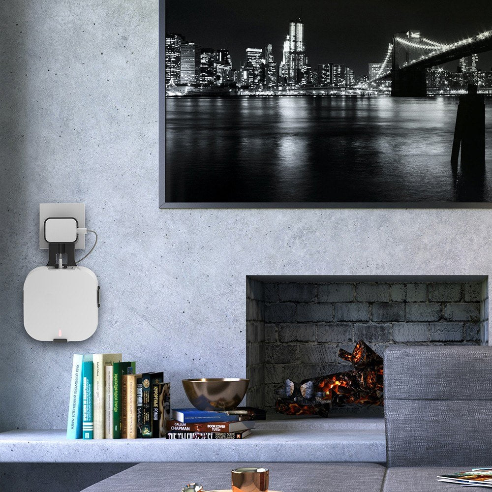 Wall-mounted Router Bracket Easy Installation Support Horizontal/Vertical Plugs for Eero pro 6 Router - White