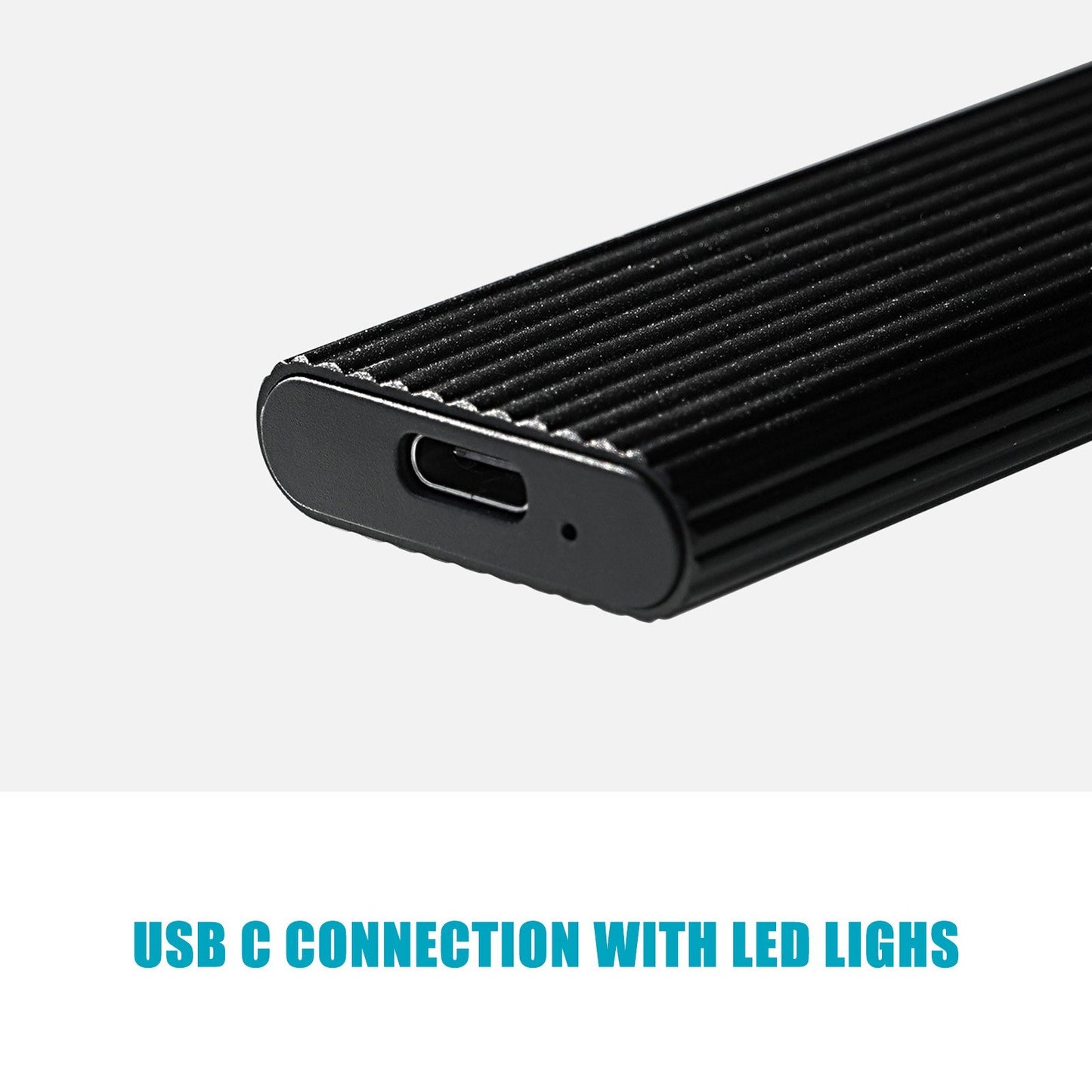 M.2 NVME/SATA Aluminum Alloy Hard Drive Enclosure 10Gbps High Speed Transmission Dual Protocol with OTG for M.2 SSD - Blue