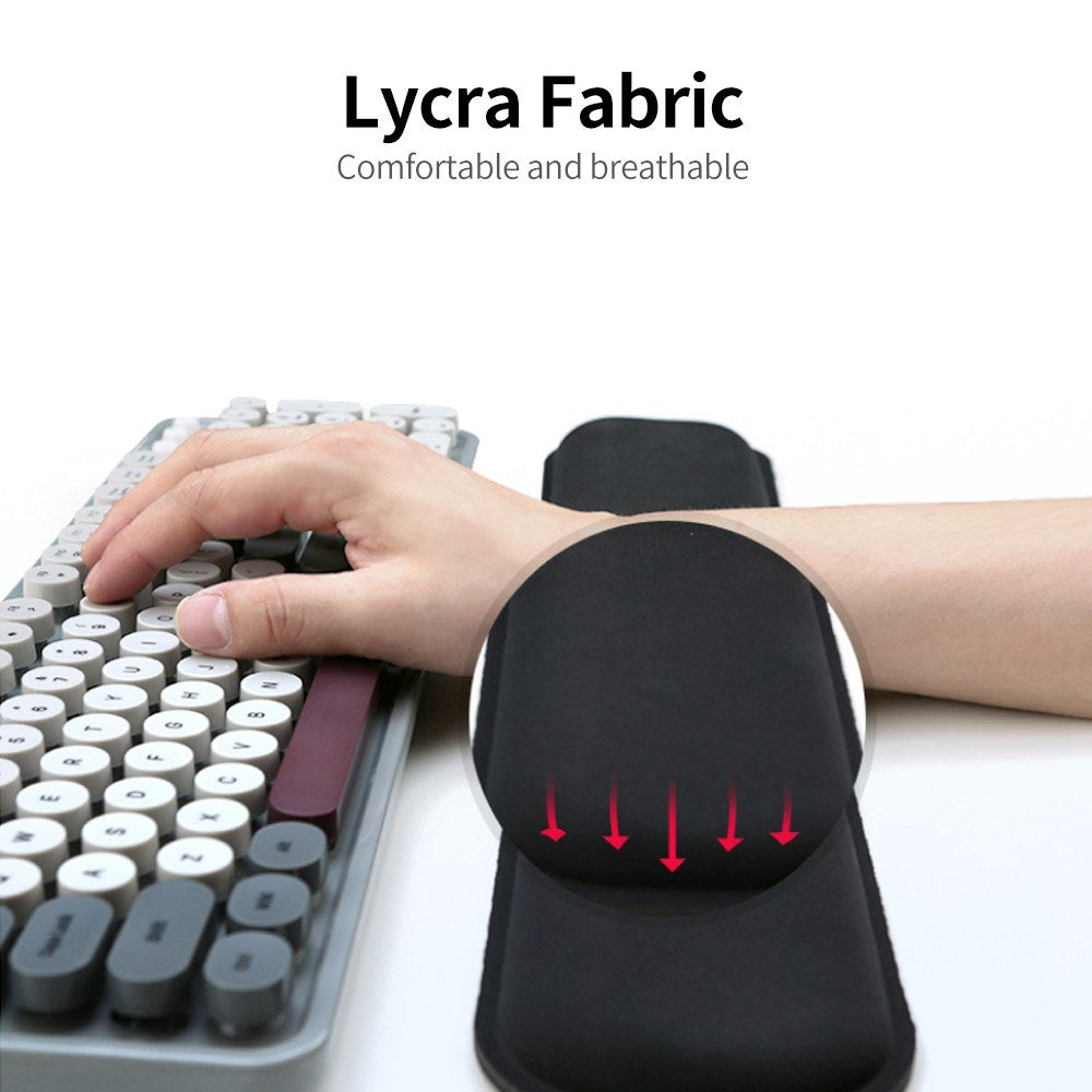 Memory Foam Keyboard Wrist Rest Office Gaming Ergonomic Wrist Pad Cushion - Black