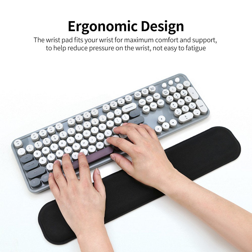 Memory Foam Keyboard Wrist Rest Office Gaming Ergonomic Wrist Pad Cushion - Black