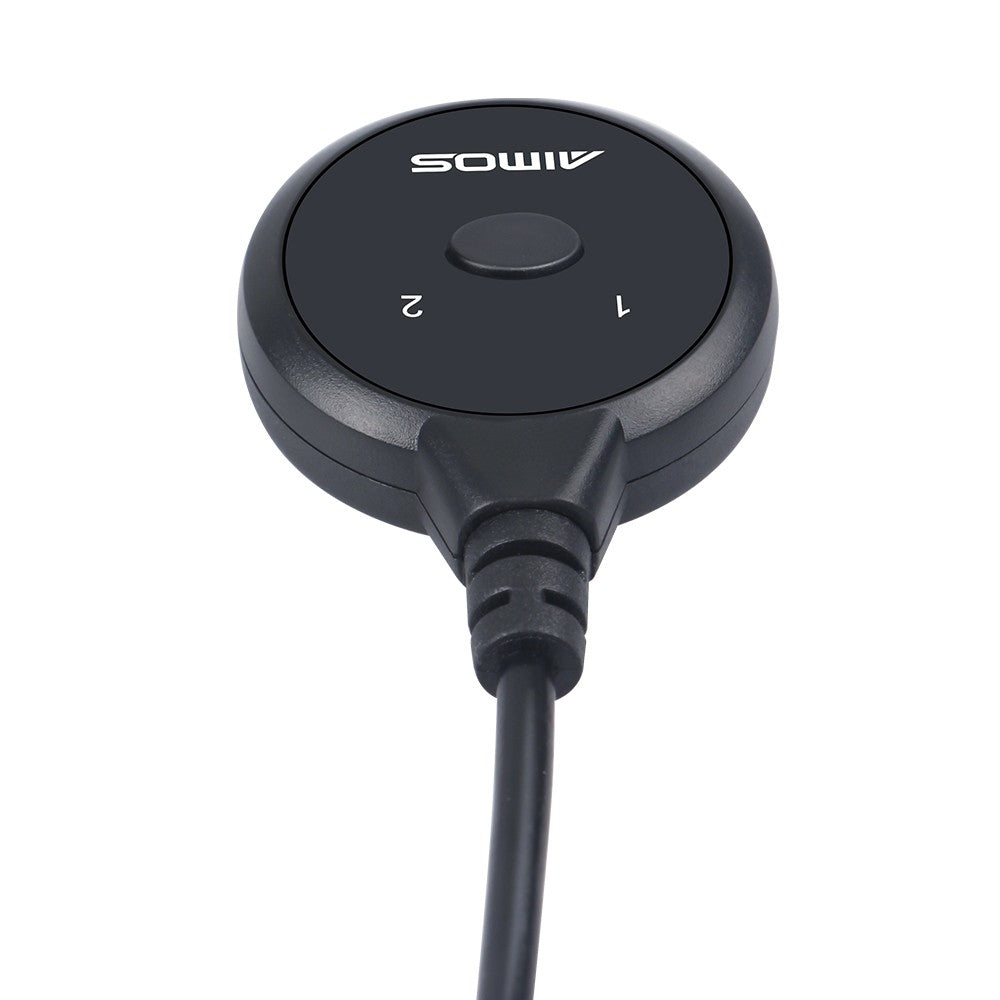 AIMOS 2 in 1 Out DVI KVM Switch Dual Displays Support USB HUB Mouse Keyboard Audio Cable Adapter