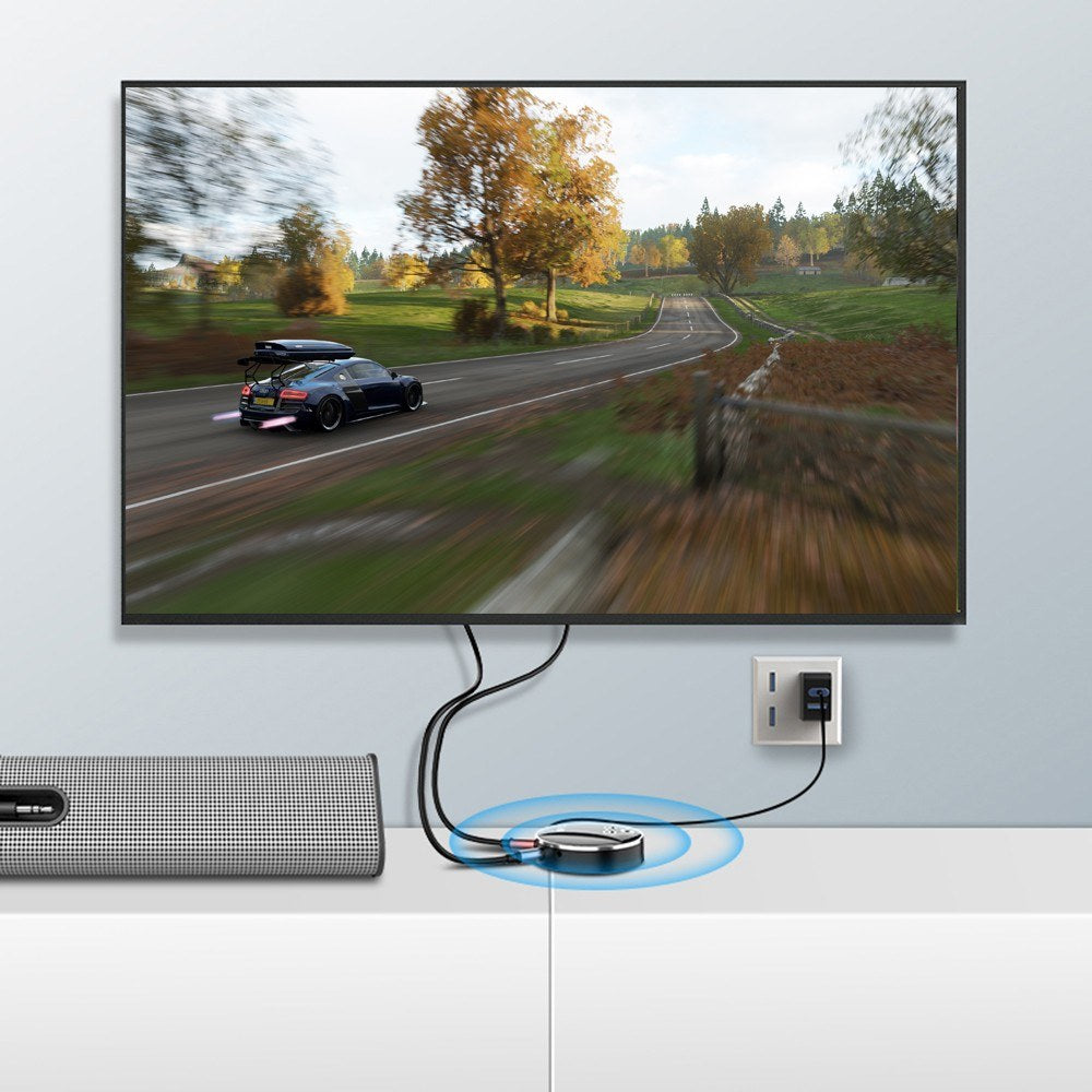 Mini BT Audio Transceiver 2-in-1 BT Audio Adapter with NFC Function Mutiple Ports for Home Car Stereo