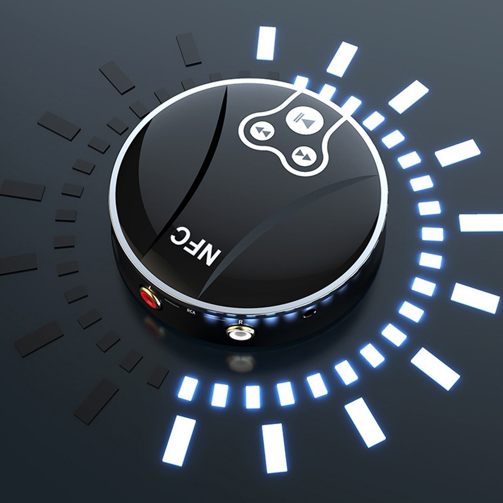 Mini BT Audio Transceiver 2-in-1 BT Audio Adapter with NFC Function Mutiple Ports for Home Car Stereo