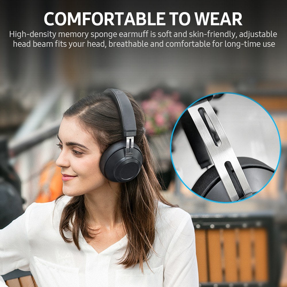 BLUEDIO BT5 Head-mounted Headset Wireless Bluetooth 5.0 Ergonomic Headphone with Built-in HD Mic