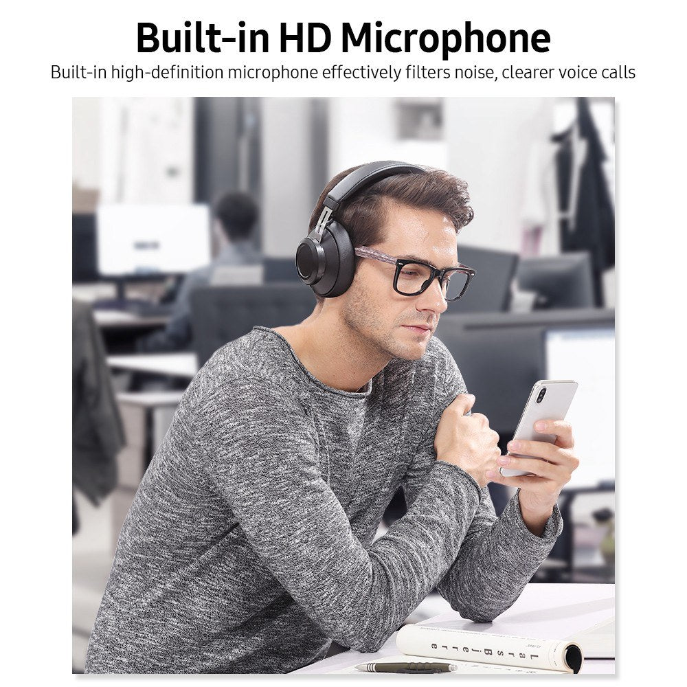 BLUEDIO BT5 Head-mounted Headset Wireless Bluetooth 5.0 Ergonomic Headphone with Built-in HD Mic