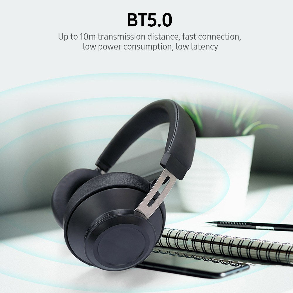 BLUEDIO BT5 Head-mounted Headset Wireless Bluetooth 5.0 Ergonomic Headphone with Built-in HD Mic