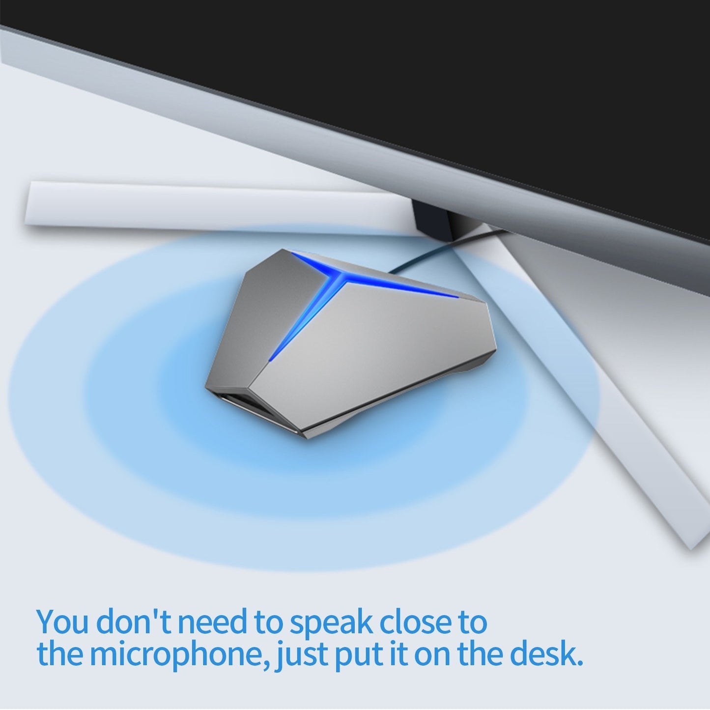 Desktop USB Conference Microphone 360-degree Computer PC Mic with Mute Function Plug and Play for Windows MacOS