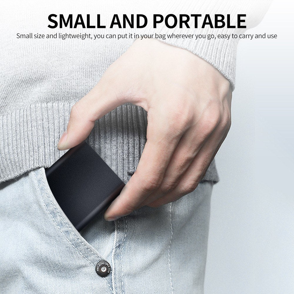 Type-C Mobile Solid State Drive Case Portable USB3.1 Interface SSD Shockproof Aluminum Alloy Solid State Drive Case - Black/1TB