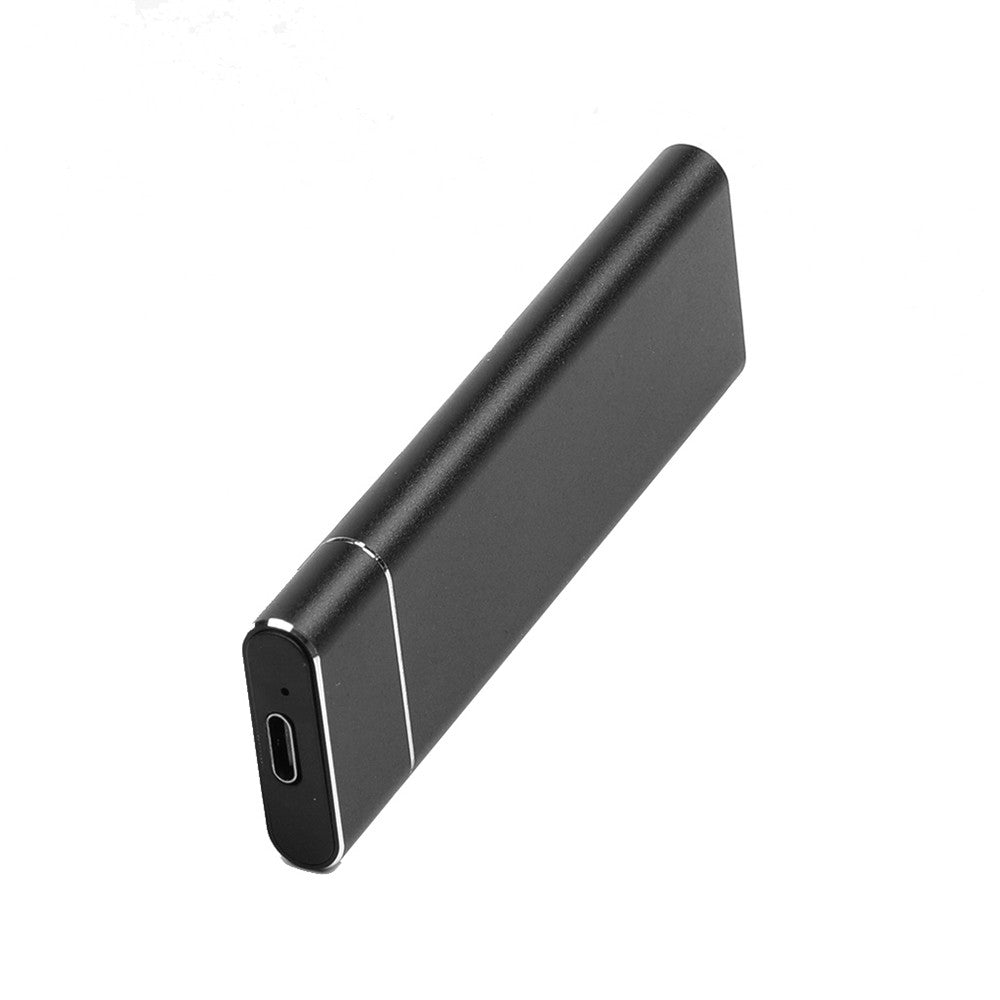 Type-C Mobile Solid State Drive Case Portable USB3.1 Interface SSD Shockproof Aluminum Alloy Solid State Drive Case - Black/2TB