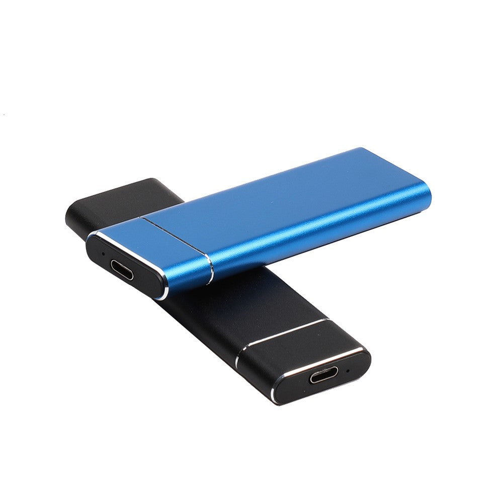 Type-C Mobile Solid State Drive Case Portable USB3.1 Interface SSD Shockproof Aluminum Alloy Solid State Drive Case - Blue/1TB