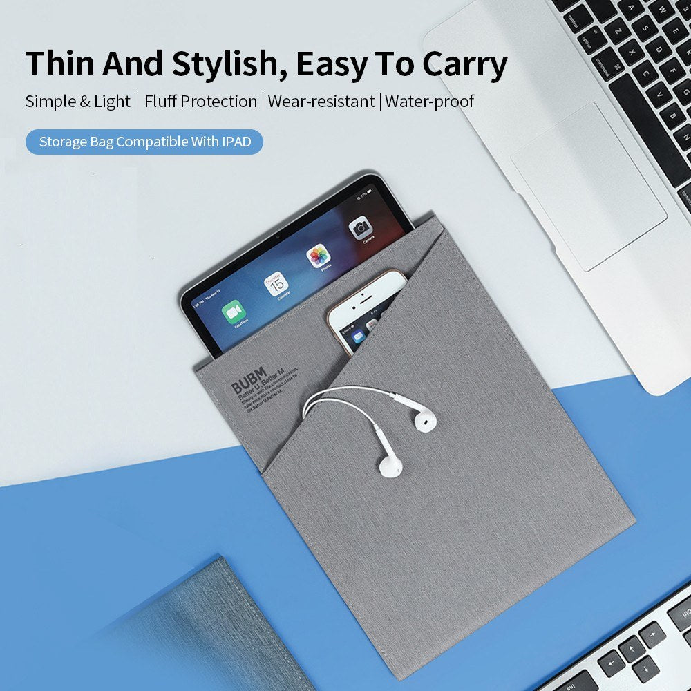 BUBM Storage Bag Compatible With IPAD Simple Fluff Protection Wear-resistant Water-proof High Quality Fabrics - Black/S