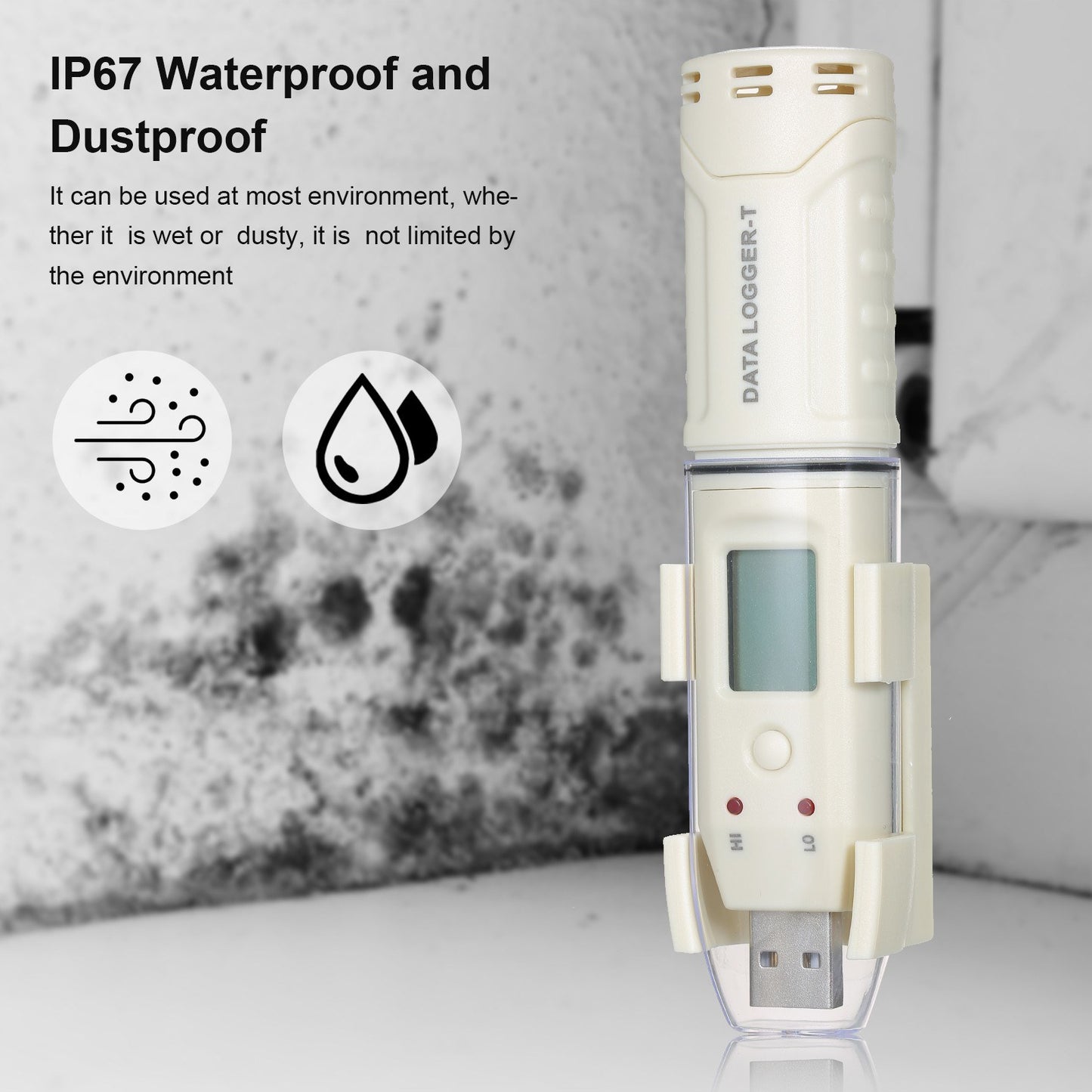 USB Temperature Data Logger Waterproof LCD Digital Temperature Data Recorder 61440 Memory Reusable Recorder Datalogger with PC Computer Software