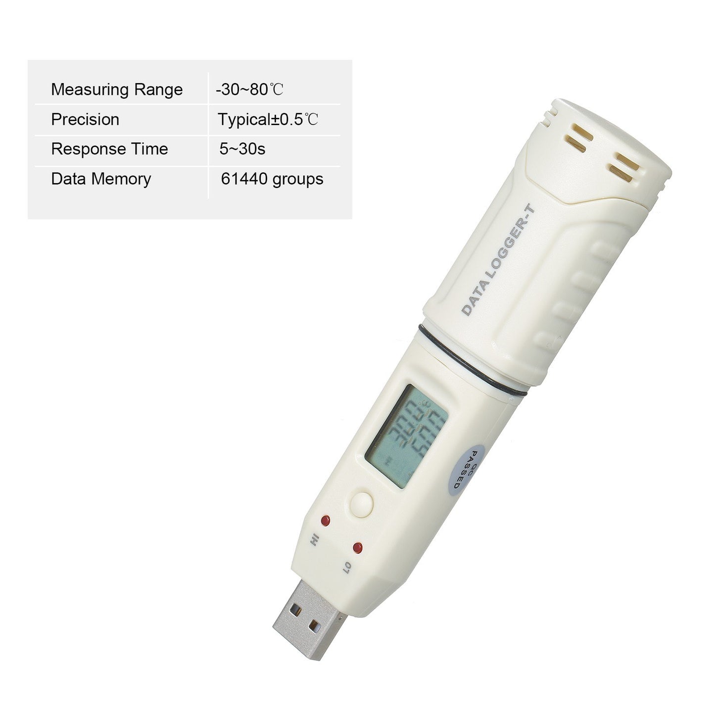 USB Temperature Data Logger Waterproof LCD Digital Temperature Data Recorder 61440 Memory Reusable Recorder Datalogger with PC Computer Software