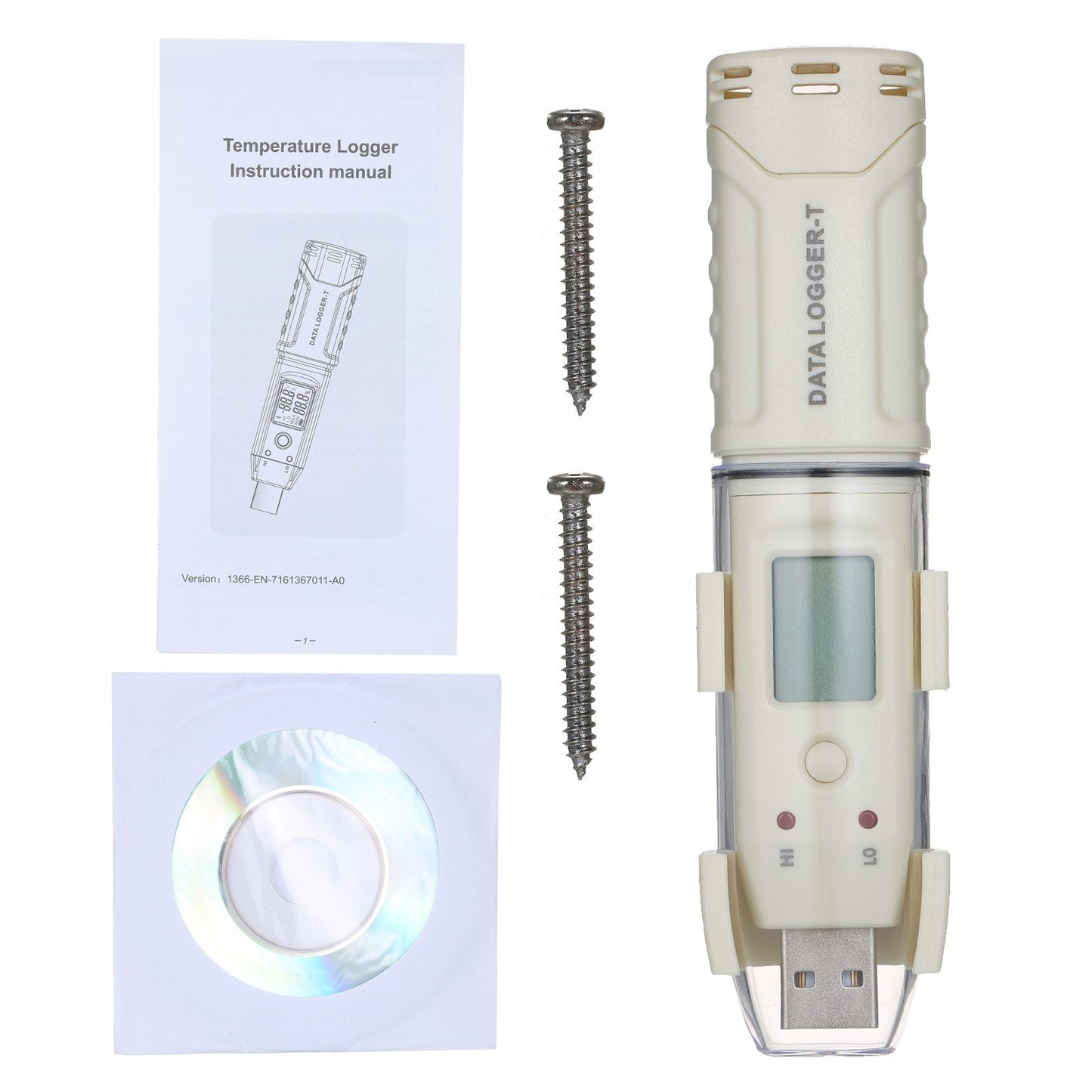 USB Temperature Data Logger Waterproof LCD Digital Temperature Data Recorder 61440 Memory Reusable Recorder Datalogger with PC Computer Software