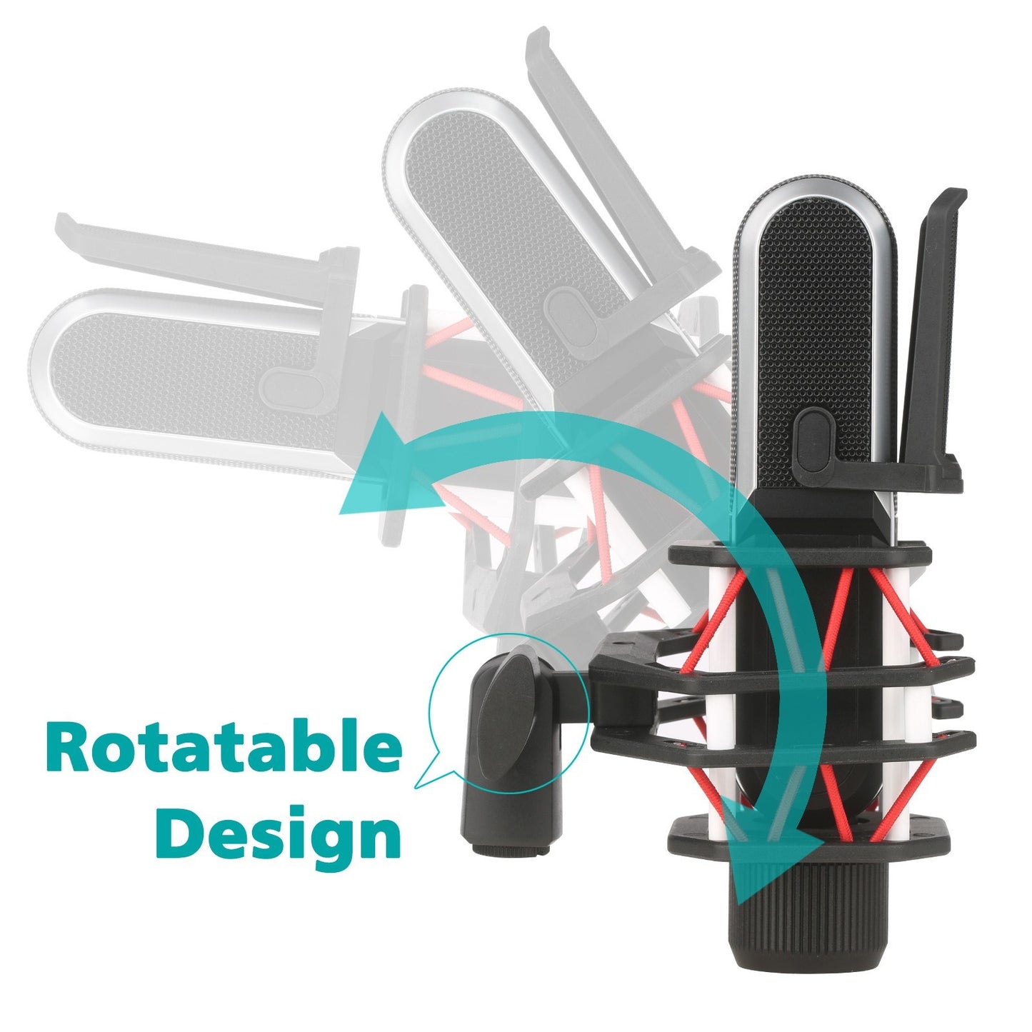 26mm Diaphragm Condenser Microphone XLR Studio Cardioid Condenser Microphone Kit with Shock Mount Clip Mic Rack and Portable Carry Case