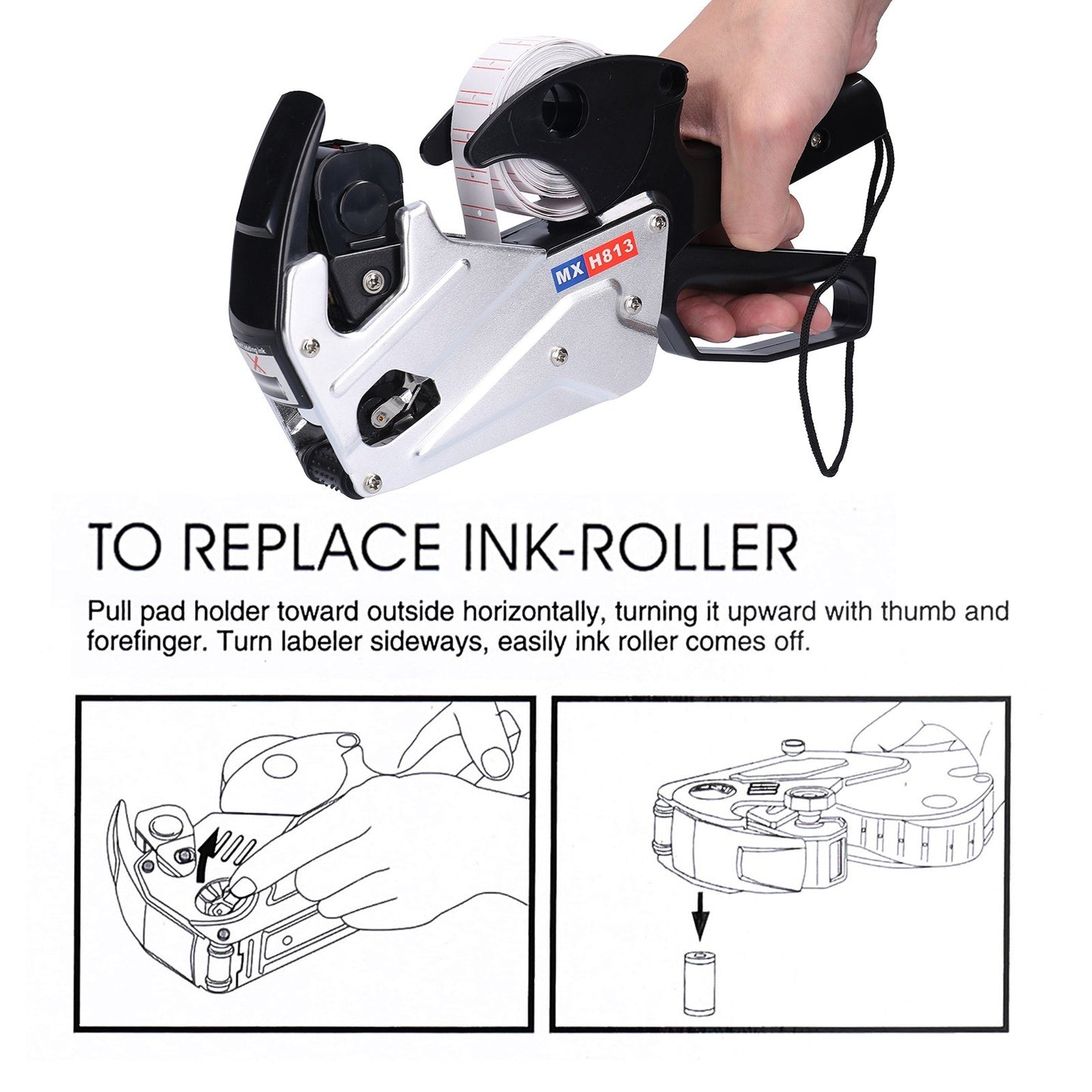 MX-H813 Aluminum Alloy Marking Machine Handheld Singles Row Code Printer Labeling Machine