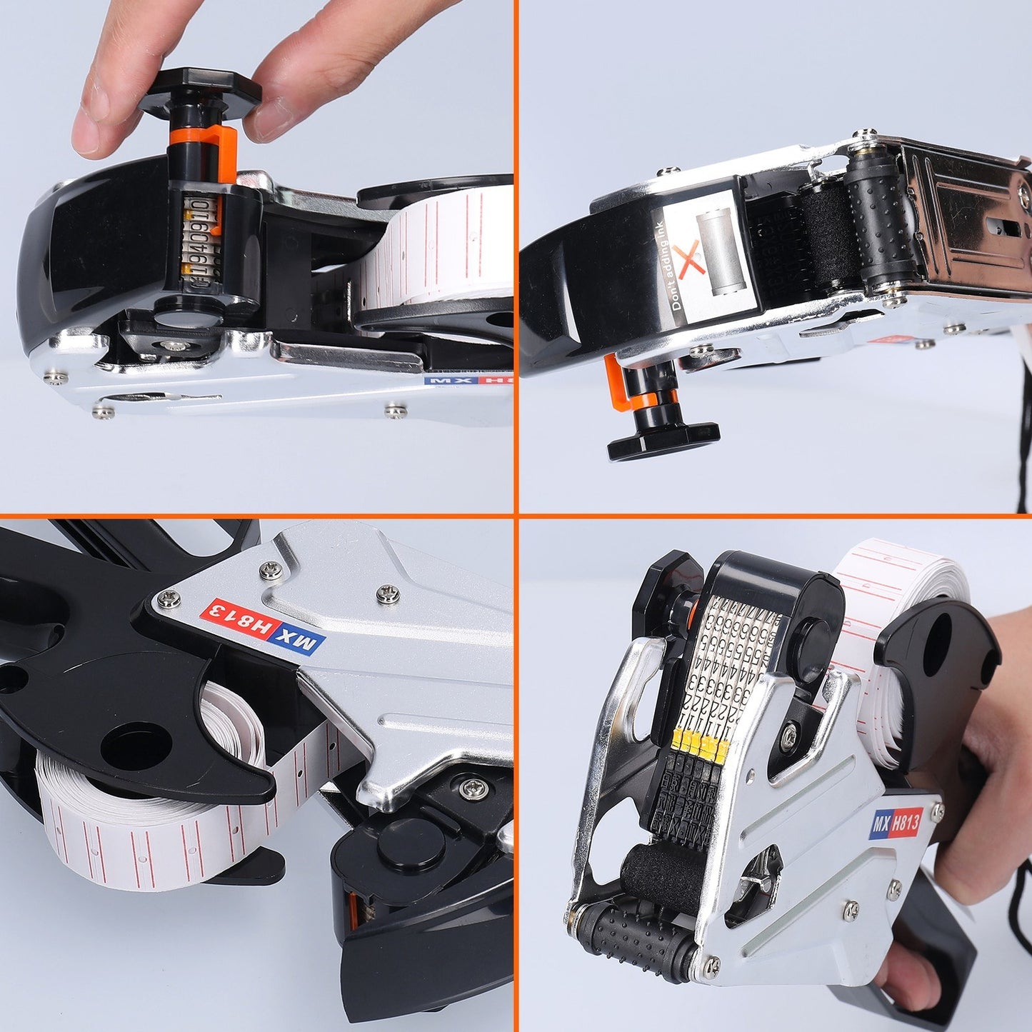 MX-H813 Aluminum Alloy Marking Machine Handheld Singles Row Code Printer Labeling Machine