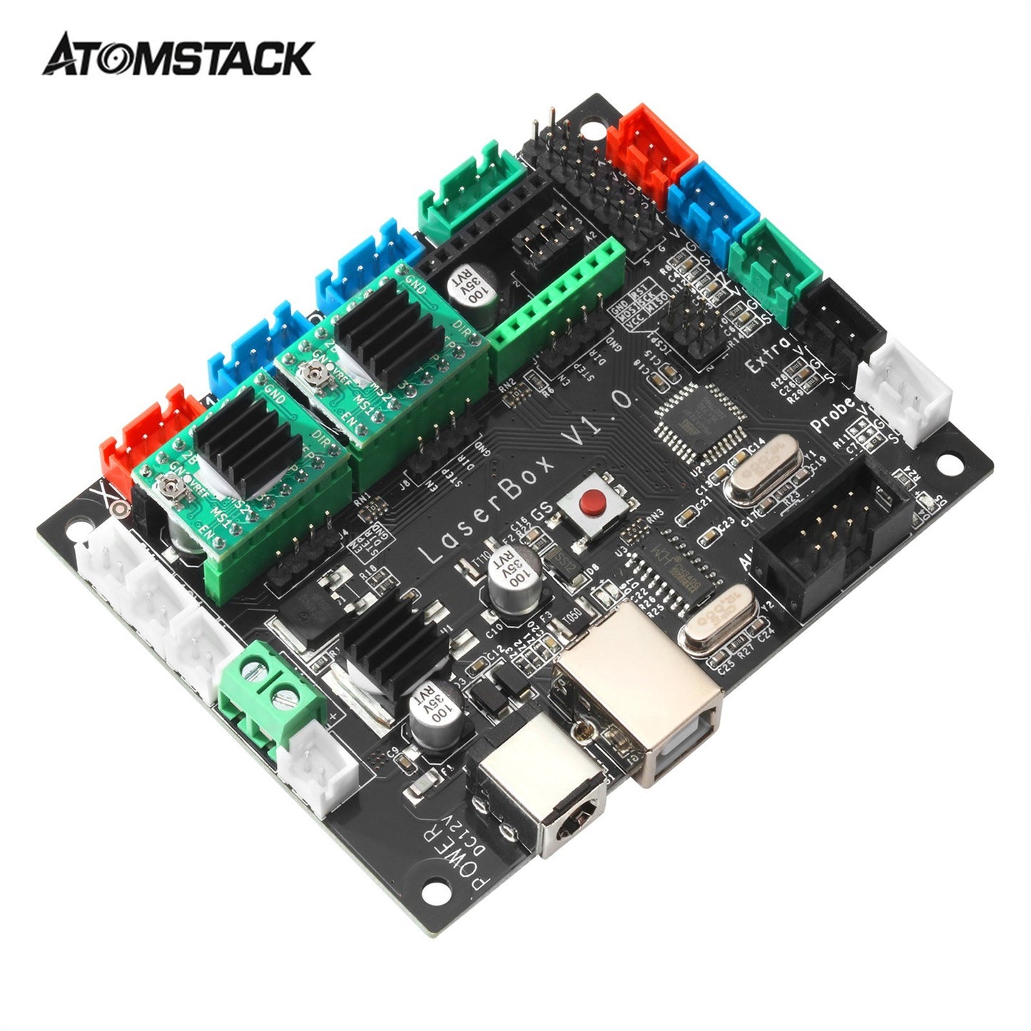 ATOMSTACK Laser Engraver Motherboard 12V 5A 3 Axis Drive Interface Stepper Motor Driver Controller Board Laser Box with 32KB Flash Memory