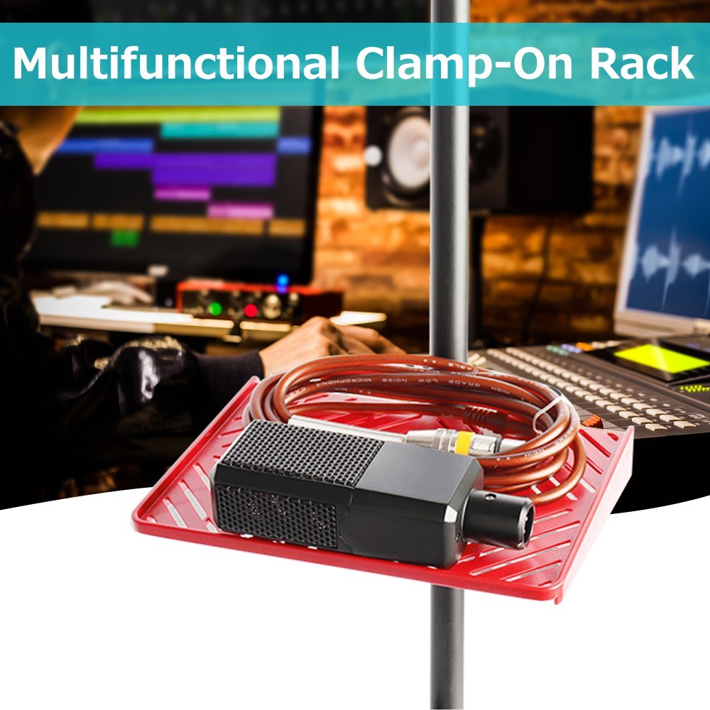 Sound Card Tray Universal Sound Card Holder Clamp-On Rack for Stand Multifunctional Portable Clip Holder Live Broadcast Item Shelf