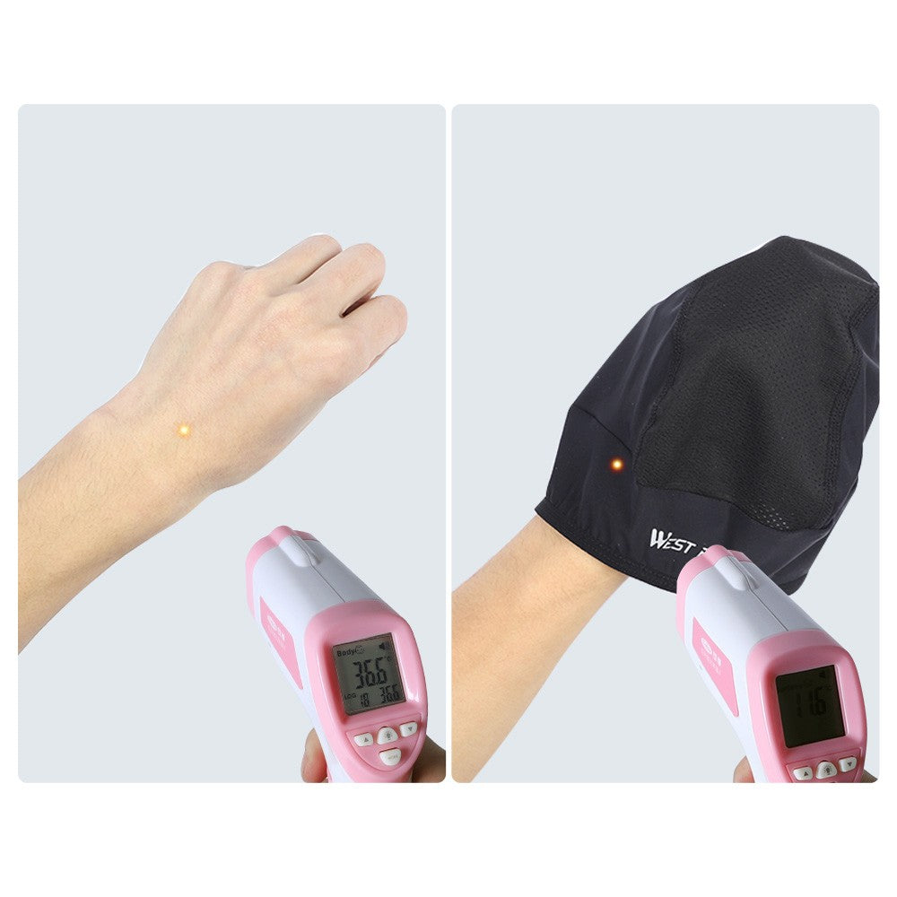 Ice Silk Cooling Skull Cap Cycling Running Hat UV Protection Helmet - Black