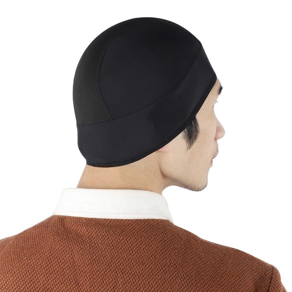 Ice Silk Cooling Skull Cap Cycling Running Hat UV Protection Helmet - Black