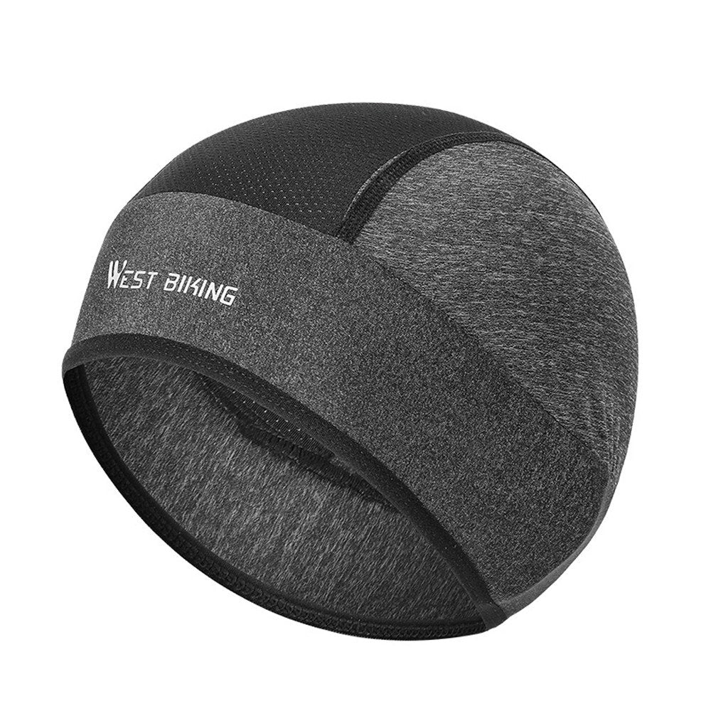 Ice Silk Cooling Skull Cap Cycling Running Hat UV Protection Helmet - Grey