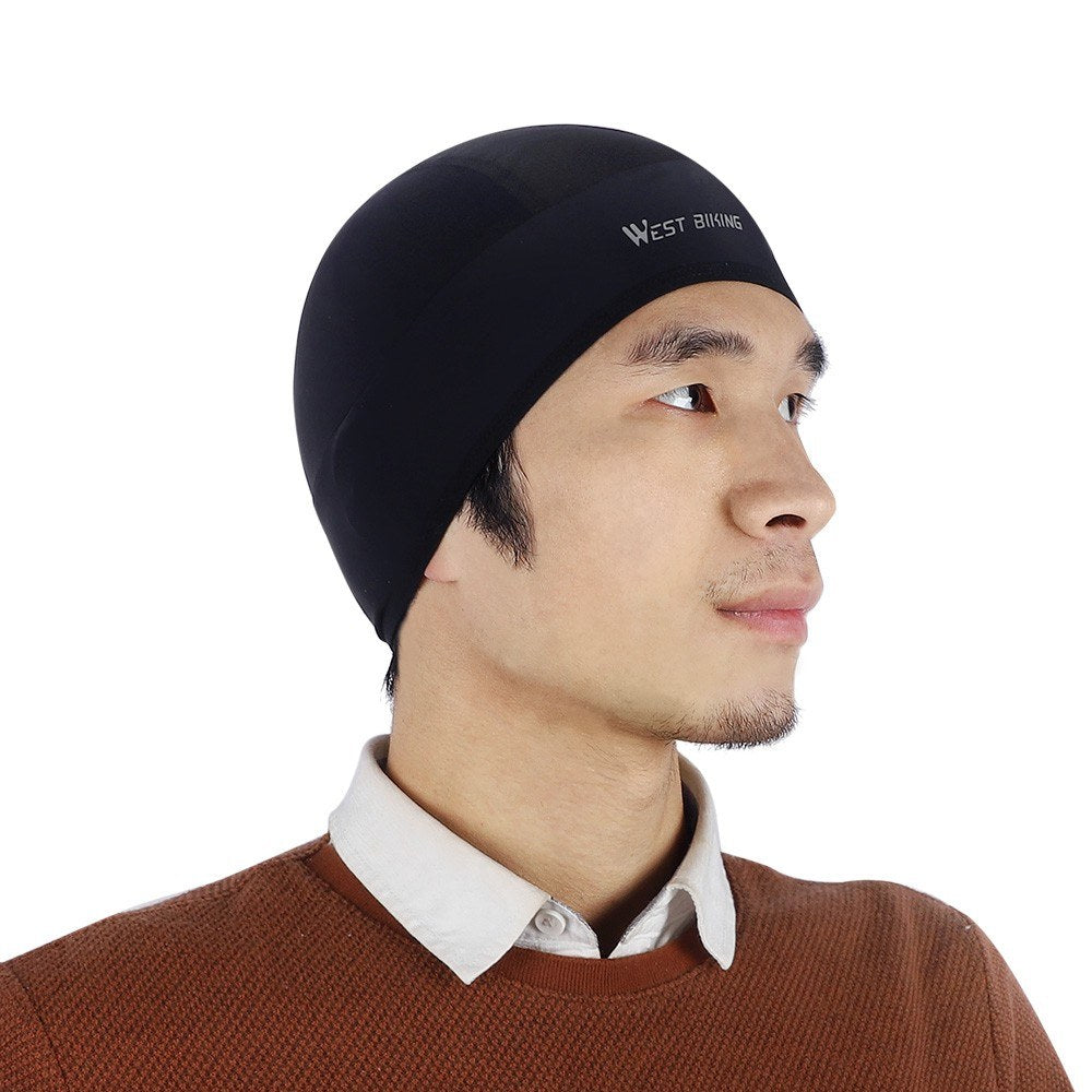 Ice Silk Cooling Skull Cap Cycling Running Hat UV Protection Helmet - Grey