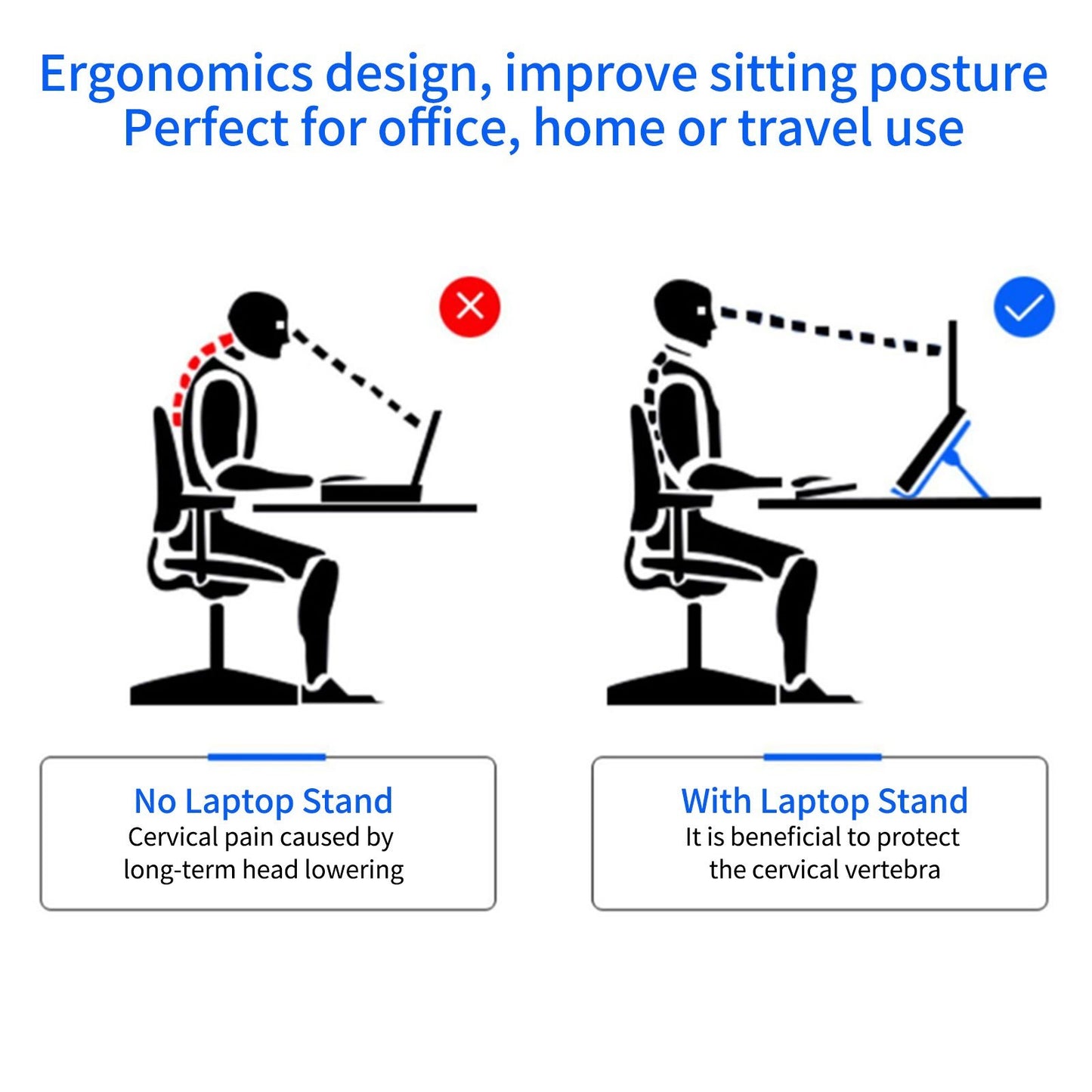 Portable Foldable Laptop Riser Stand Laptop Desktop Holder with Height Adjustment Ergonomic Computer Notebook Stand Bracket for Laptop Tablet within 10-15.6 Inches - Black/Style 2