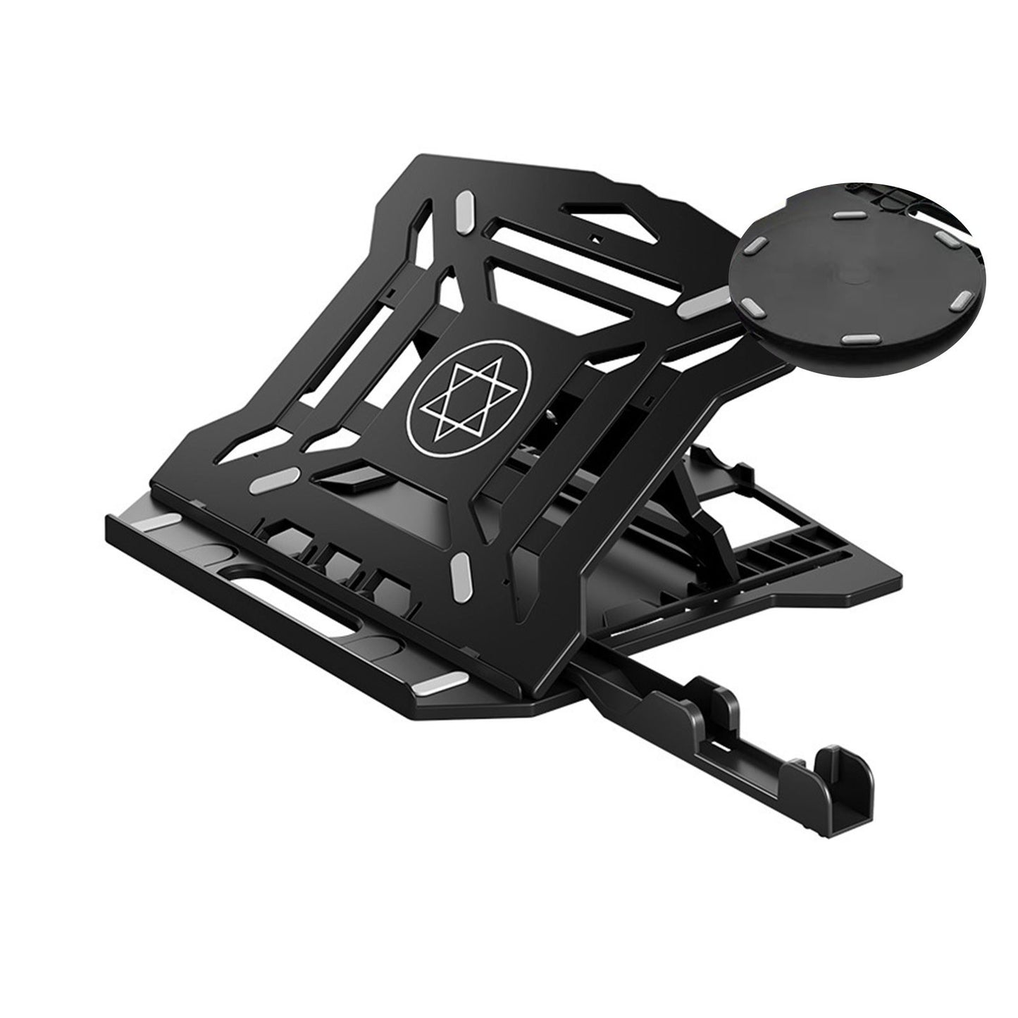 Portable Foldable Laptop Riser Stand Laptop Desktop Holder with Height Adjustment Ergonomic Computer Notebook Stand Bracket for Laptop Tablet within 10-15.6 Inches - Black/Style 2