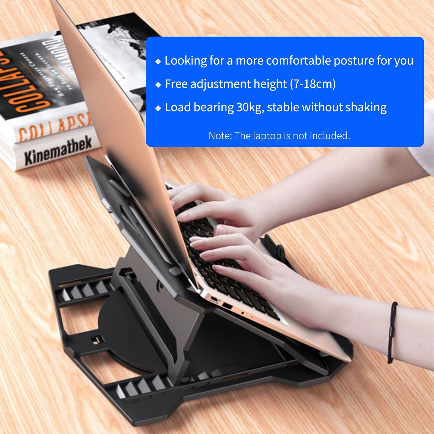 Portable Foldable Laptop Riser Stand Laptop Desktop Holder with Height Adjustment Ergonomic Computer Notebook Stand Bracket for Laptop Tablet within 10-15.6 Inches - White/Style 1