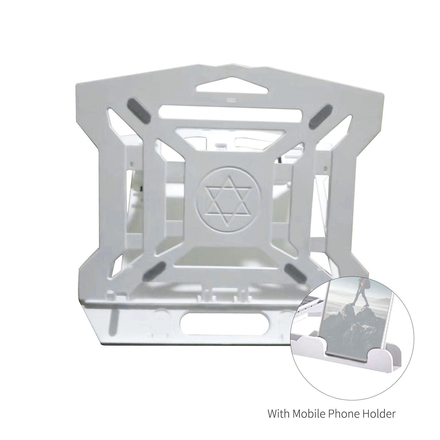 Portable Foldable Laptop Riser Stand Laptop Desktop Holder with Height Adjustment Ergonomic Computer Notebook Stand Bracket for Laptop Tablet within 10-15.6 Inches - White/Style 1