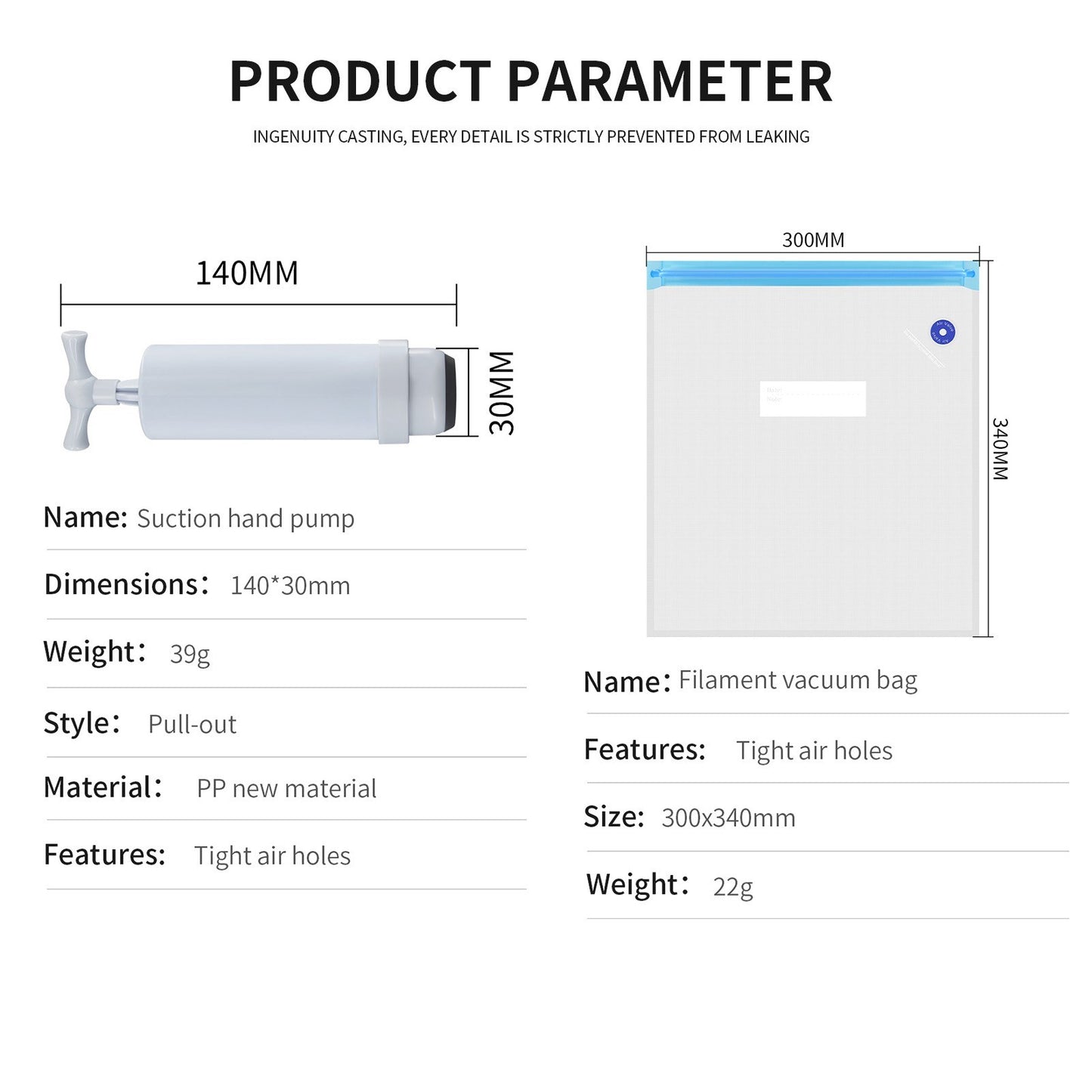 Reusable 3D Printer Filament Compression Storage Bag Vacuum Sealed Humidity Resistant Dry Bags with Manual Air Pump Sealing Clip for PLA ABS Nylon Wood TPU - Transparent/10Pcs
