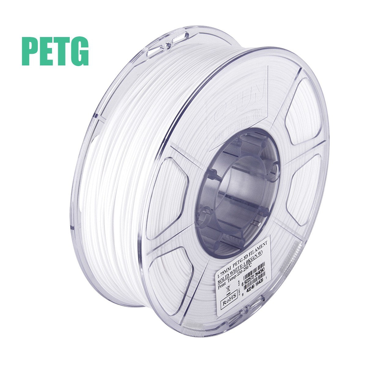 Esun PETG 1.75mm 3D Printer Filament Printing Consumables +/- 0.05mm 1kg (2.2lb) Spool Material Refills - White