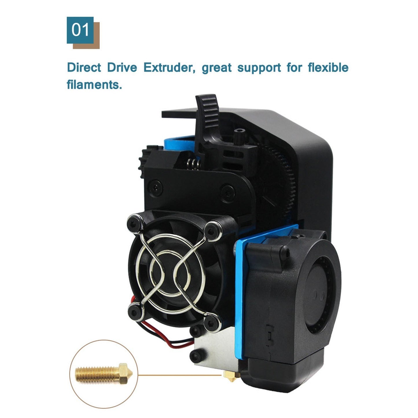 Artillery 1.75mm Single Nozzle Extruder Flexible Filament Maker Direct Drive Extruder for Sidewinder X1 3D Printer - Style A