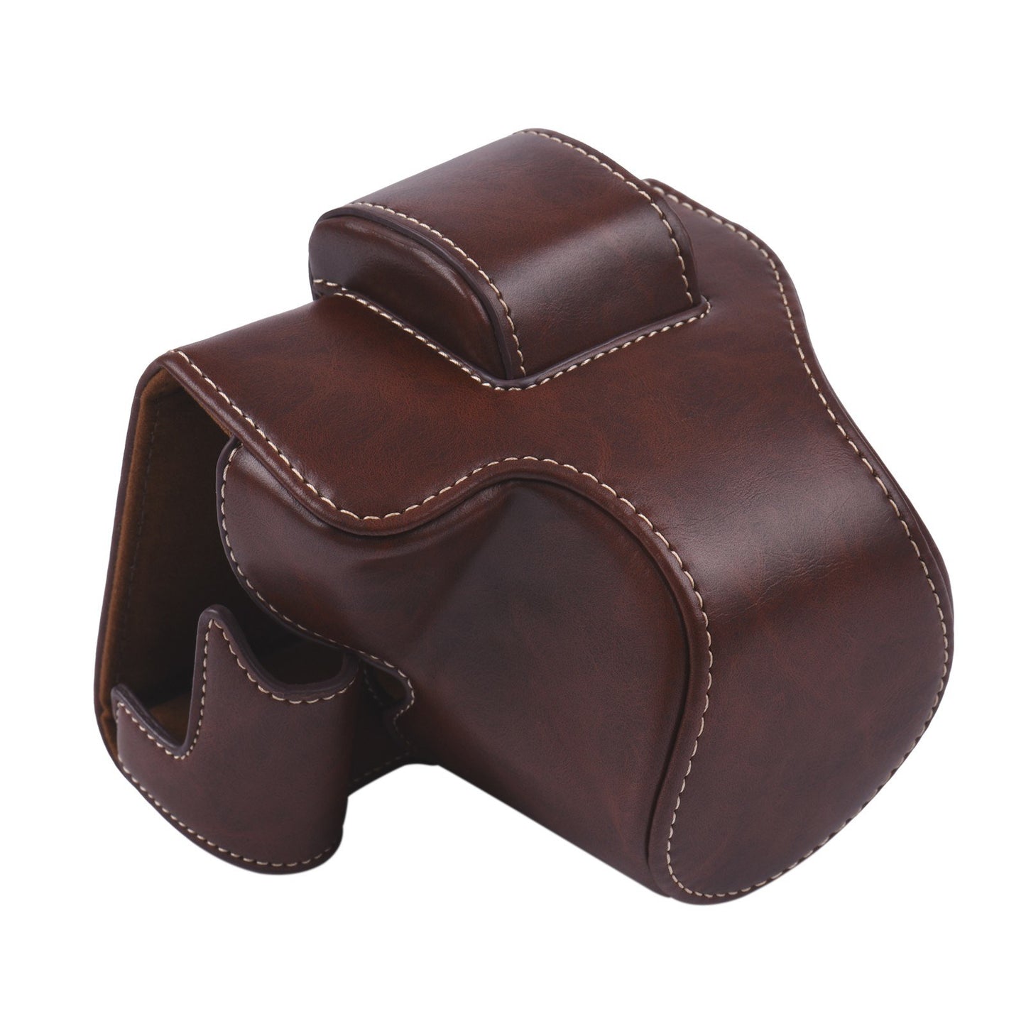 Vintage PU Leather Camera Case Protective Camera Bag with Strap Replacement for Canon EOS M5 M50 M50II - Coffee