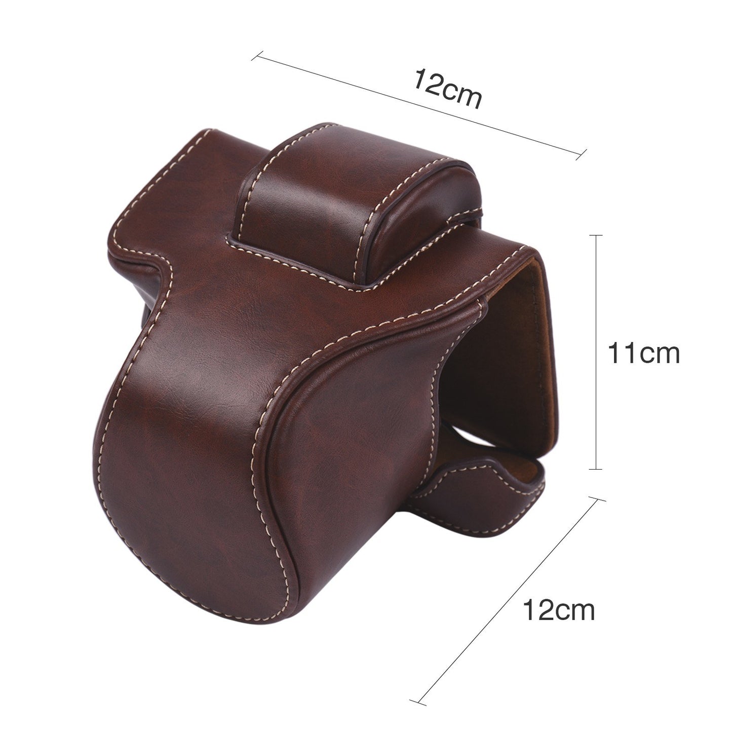 Vintage PU Leather Camera Case Protective Camera Bag with Strap Replacement for Canon EOS M5 M50 M50II - Coffee