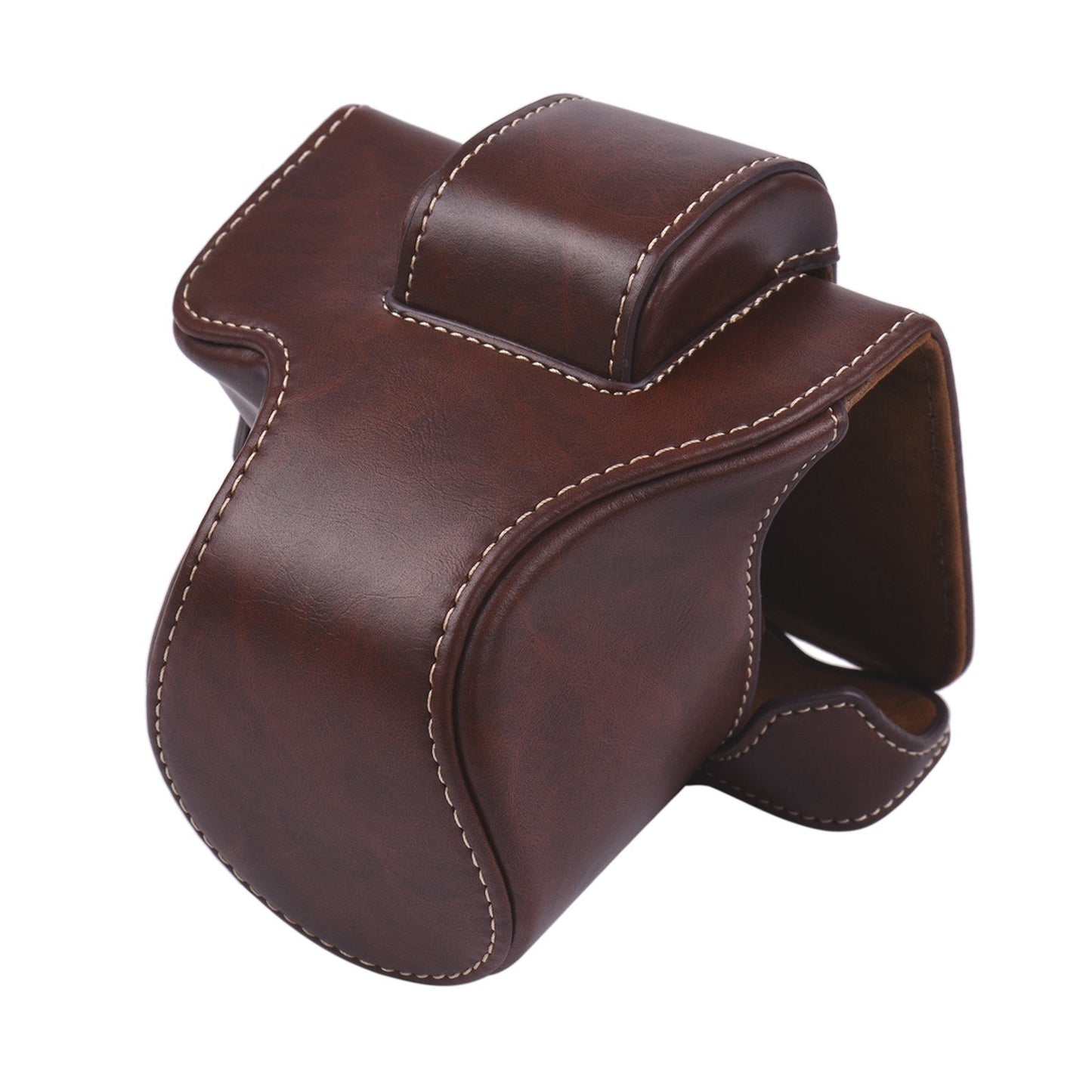 Vintage PU Leather Camera Case Protective Camera Bag with Strap Replacement for Canon EOS M5 M50 M50II - Coffee