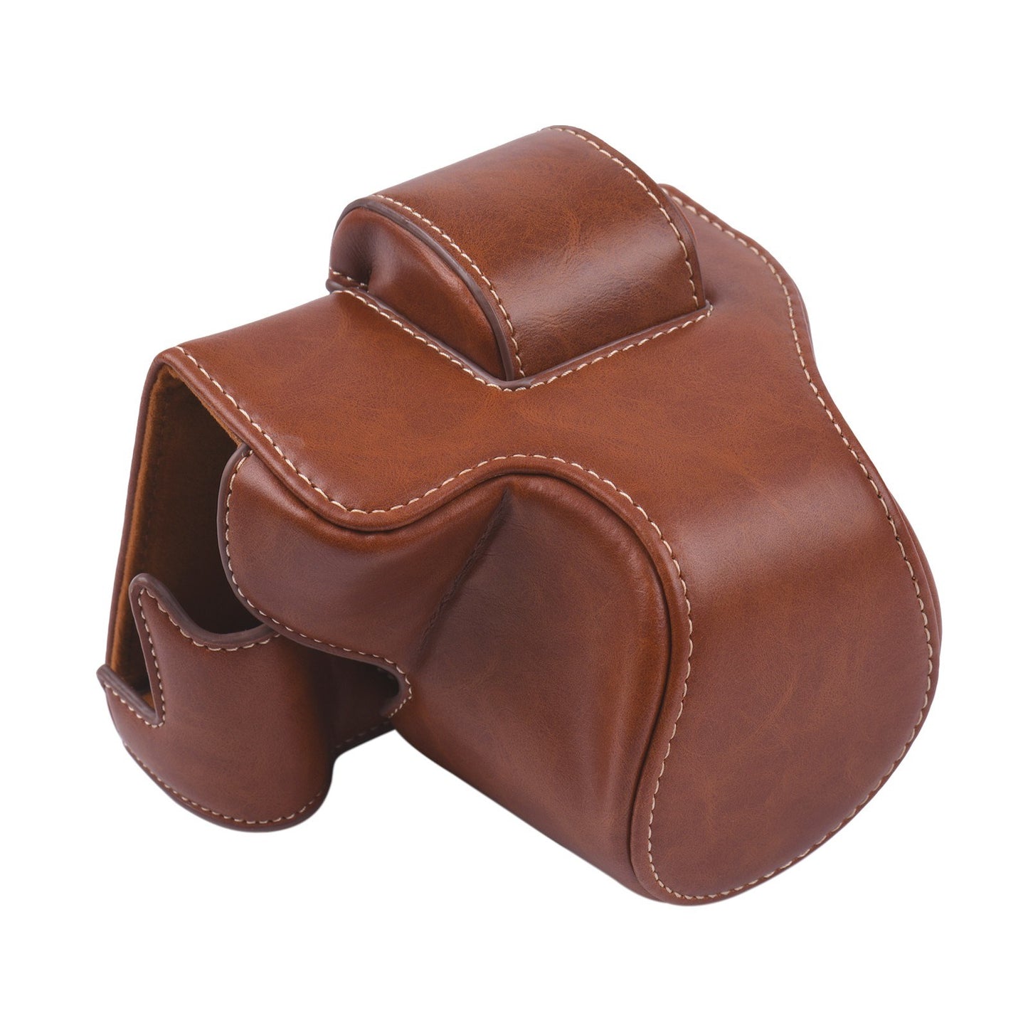 Vintage PU Leather Camera Case Protective Camera Bag with Strap Replacement for Canon EOS M5 M50 M50II - Brown