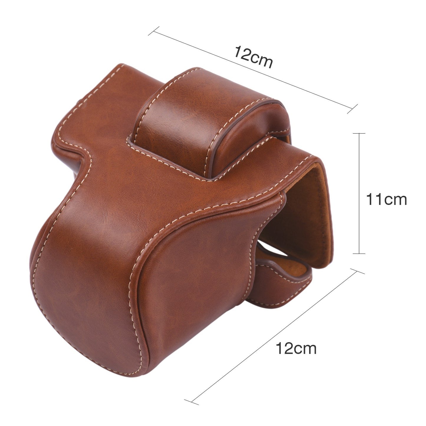Vintage PU Leather Camera Case Protective Camera Bag with Strap Replacement for Canon EOS M5 M50 M50II - Brown