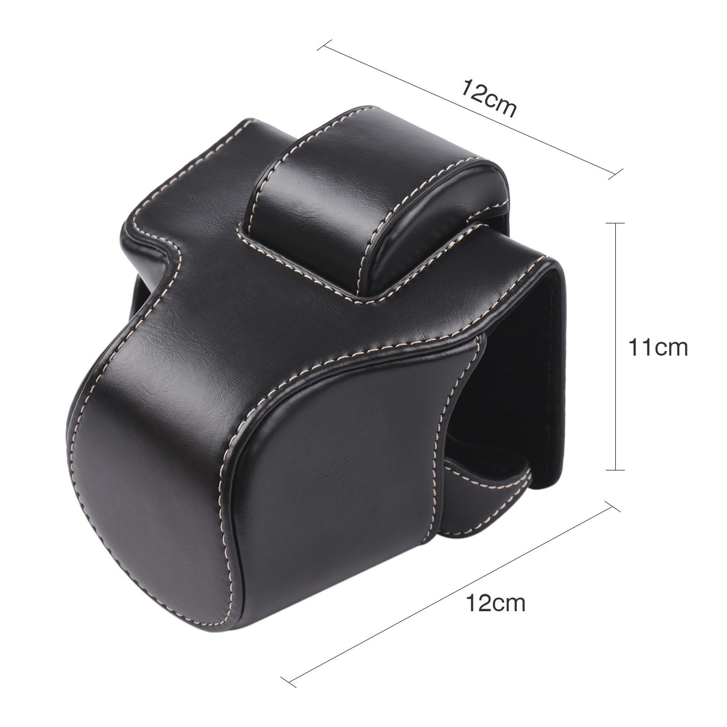Vintage PU Leather Camera Case Protective Camera Bag with Strap Replacement for Canon EOS M5 M50 M50II - Black