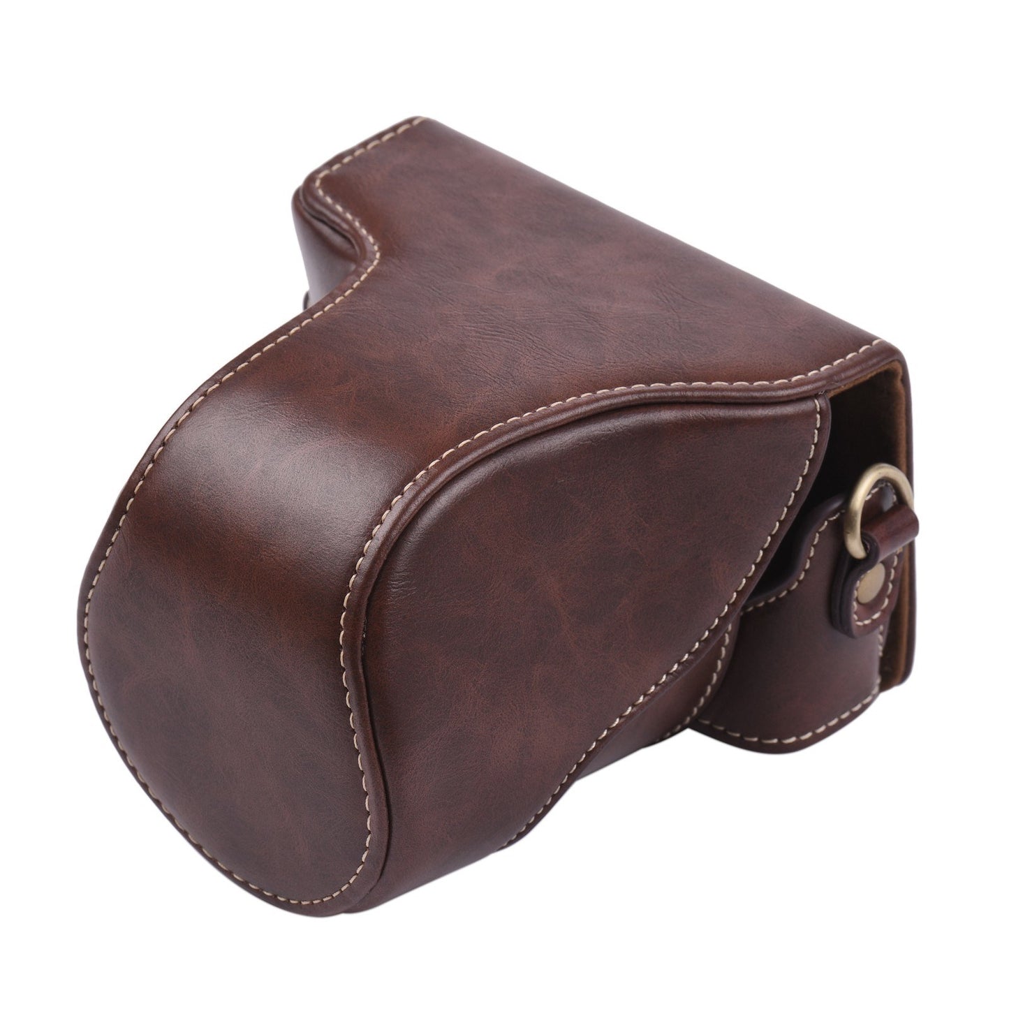 Vintage PU Leather Camera Case Replacement Protective Camera Bag with Strap for Canon EOS M100 - Coffee