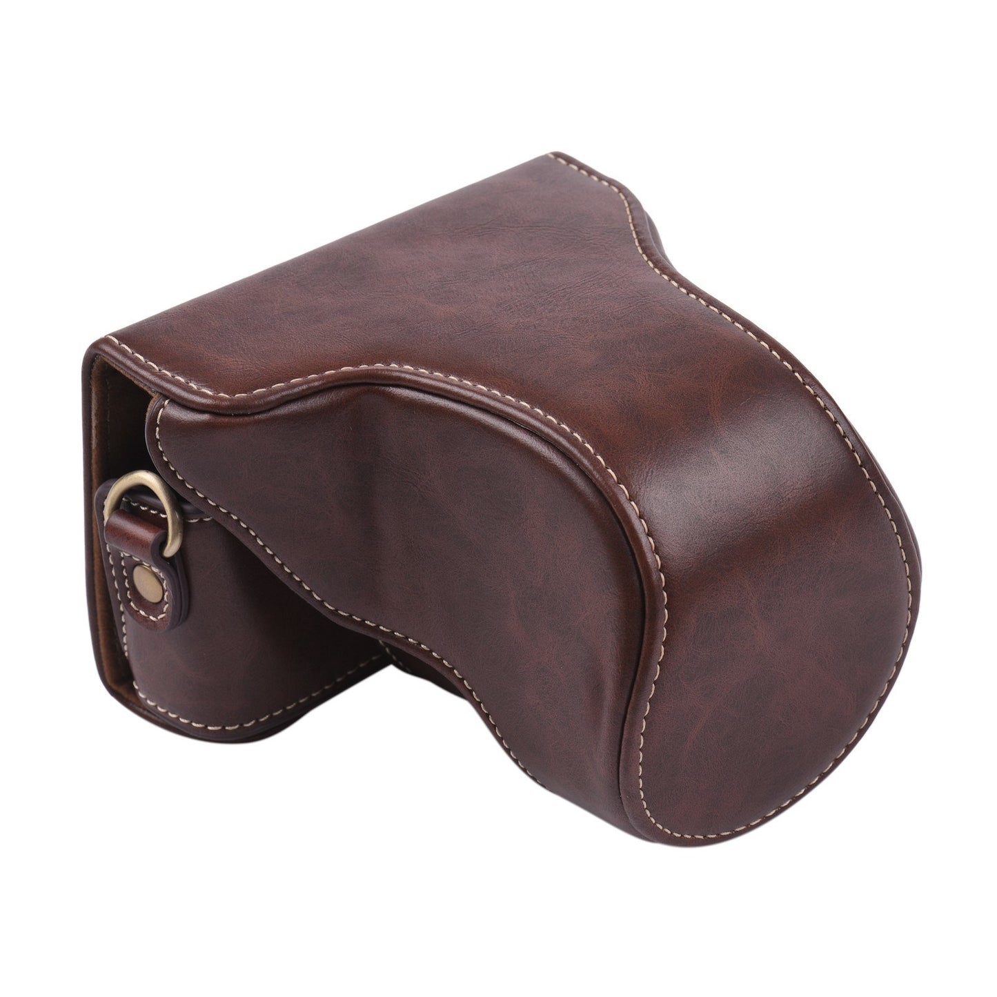 Vintage PU Leather Camera Case Replacement Protective Camera Bag with Strap for Canon EOS M100 - Coffee