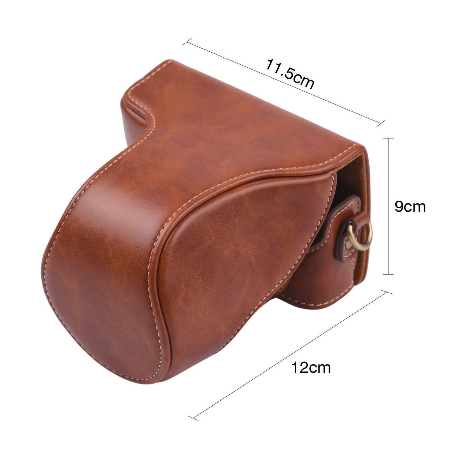 Vintage PU Leather Camera Case Replacement Protective Camera Bag with Strap for Canon EOS M100 - Brown