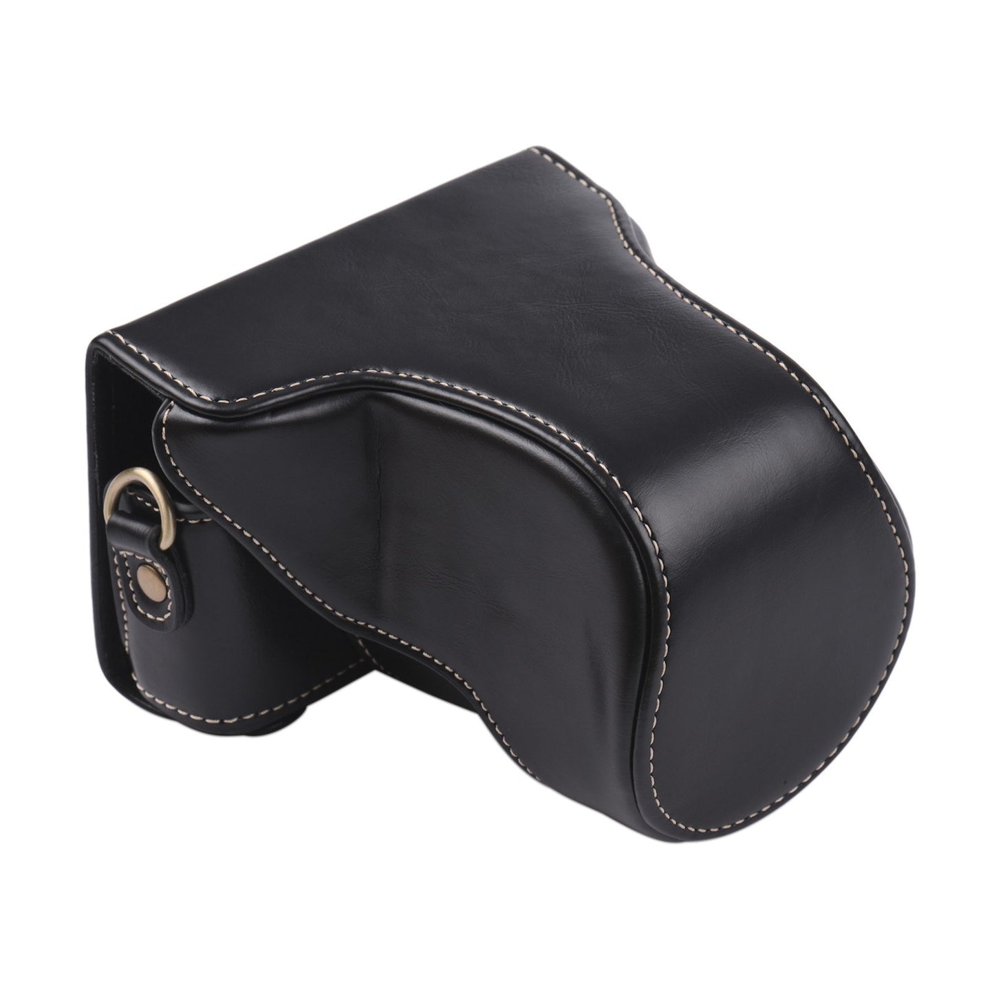 Vintage PU Leather Camera Case Replacement Protective Camera Bag with Strap for Canon EOS M100 - Black
