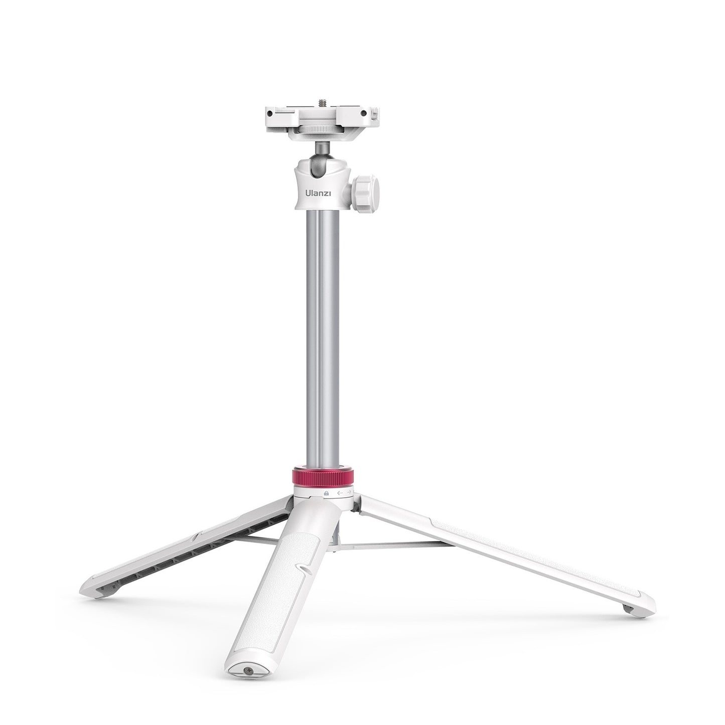 ULANZI MT-44 Extendable Mini Tripod Stand Flexible Portable Selfie Stick with 360° Rotatable Ball Head Quick Release Plate Phone Clip - White